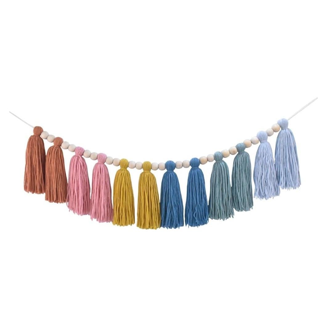 Guirnalda de Borlas Arcoíris Terroso DrCor - Decoración Infantil