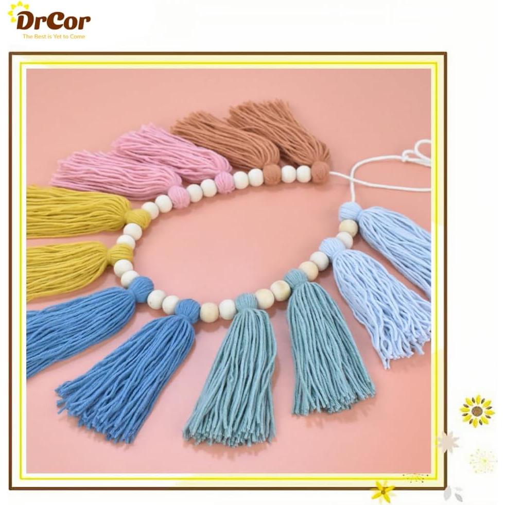 Guirnalda de Borlas Arcoíris Terroso DrCor - Decoración Infantil