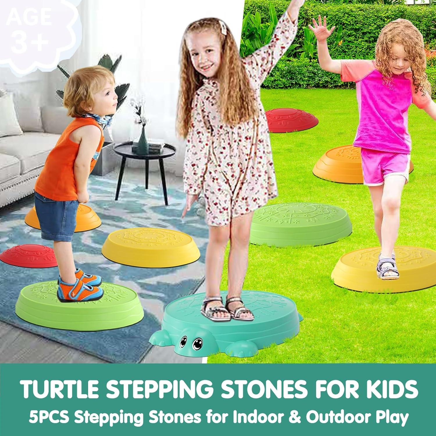 HAPATOYS Tabla de Equilibrio y 5 Piedras de Paso Antideslizantes