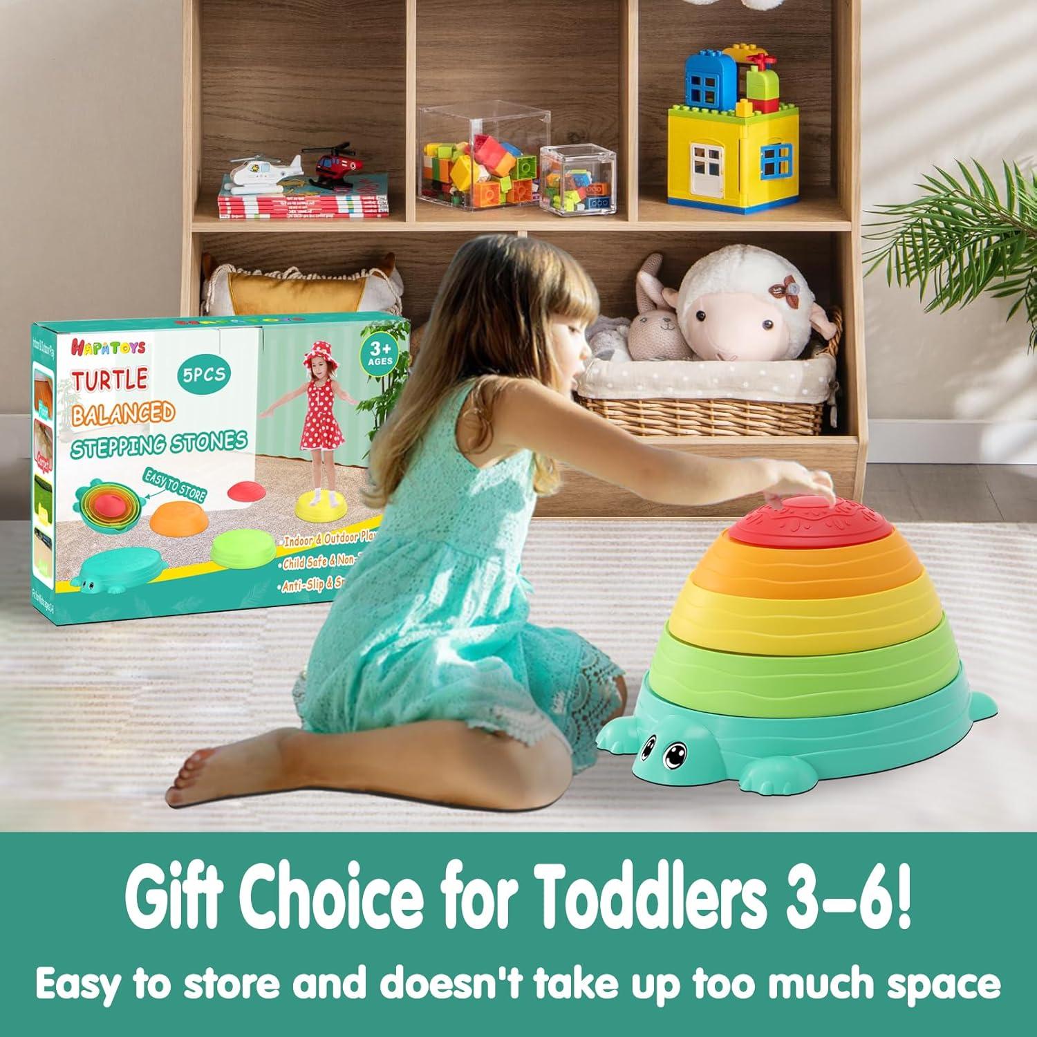 HAPATOYS Tabla de Equilibrio y 5 Piedras de Paso Antideslizantes