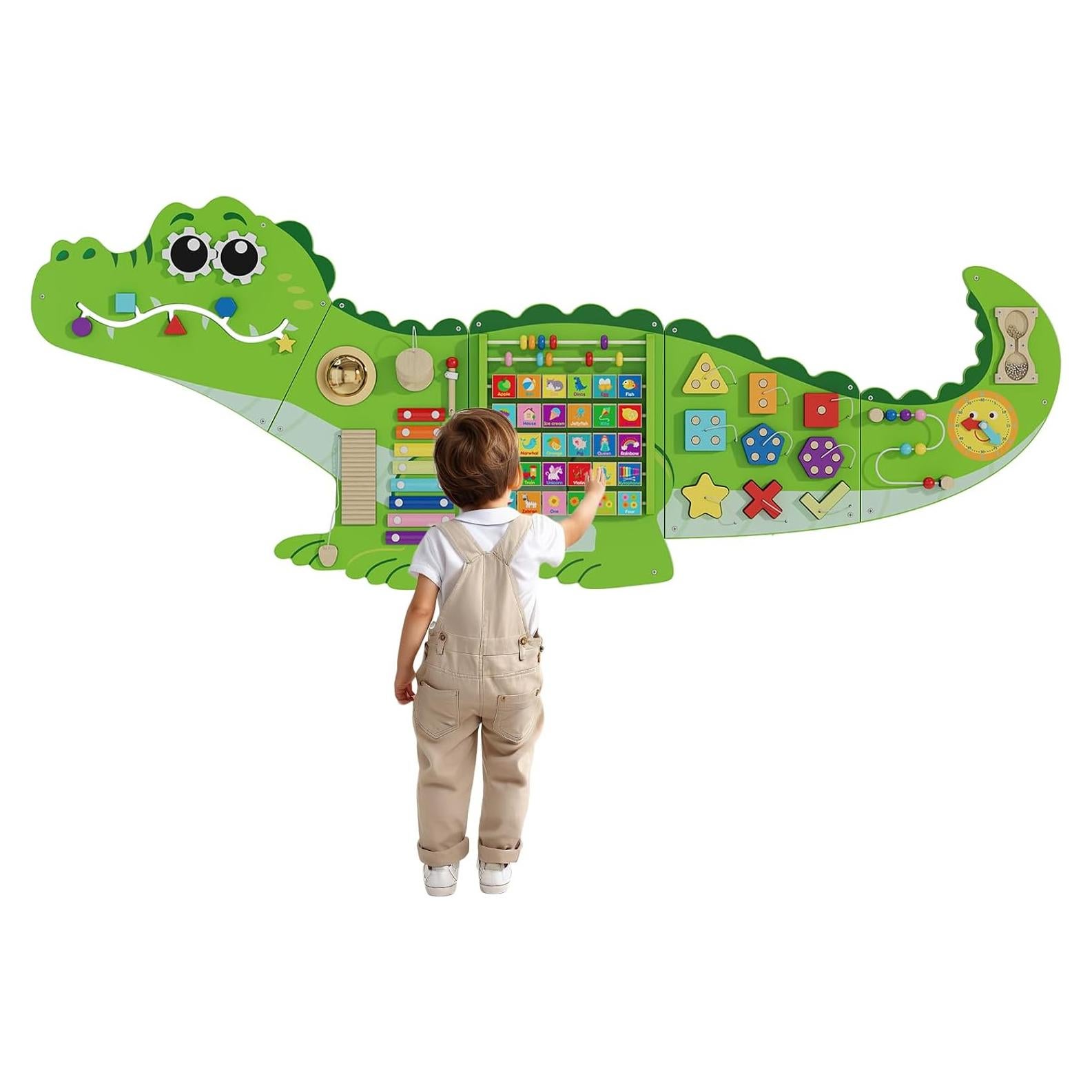 Panel Sensorial Montessori Cocodrilo CXQ 152x58 cm para Niños