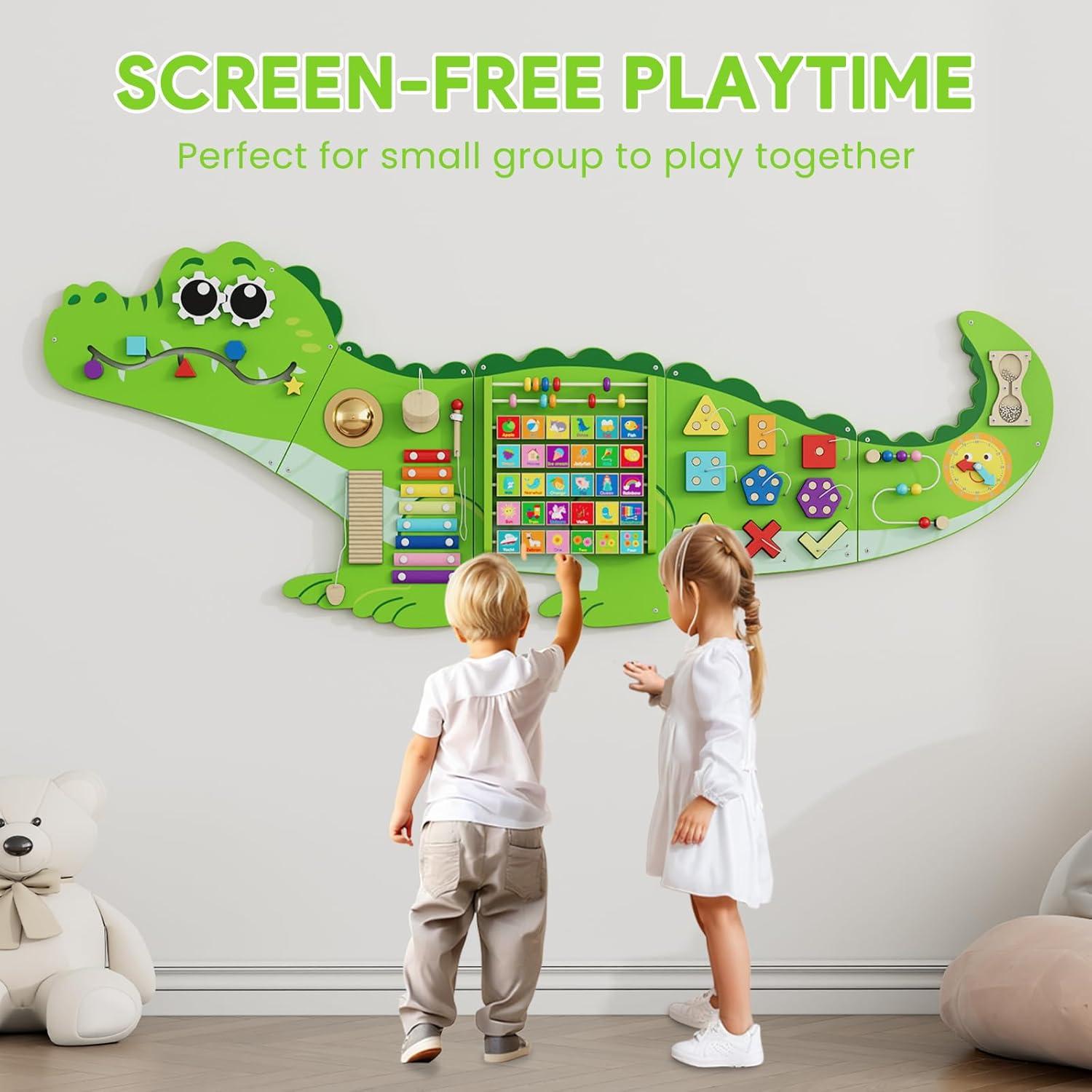 Panel Sensorial Montessori Cocodrilo CXQ 152x58 cm para Niños