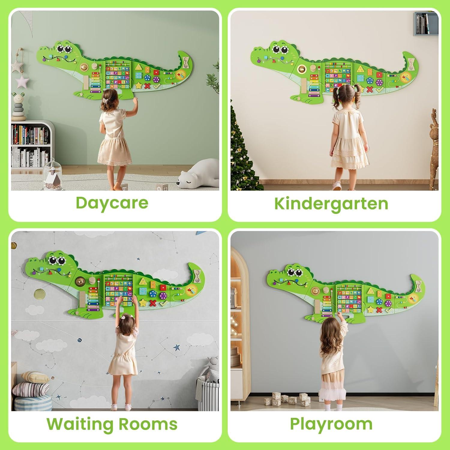 Panel Sensorial Montessori Cocodrilo CXQ 152x58 cm para Niños