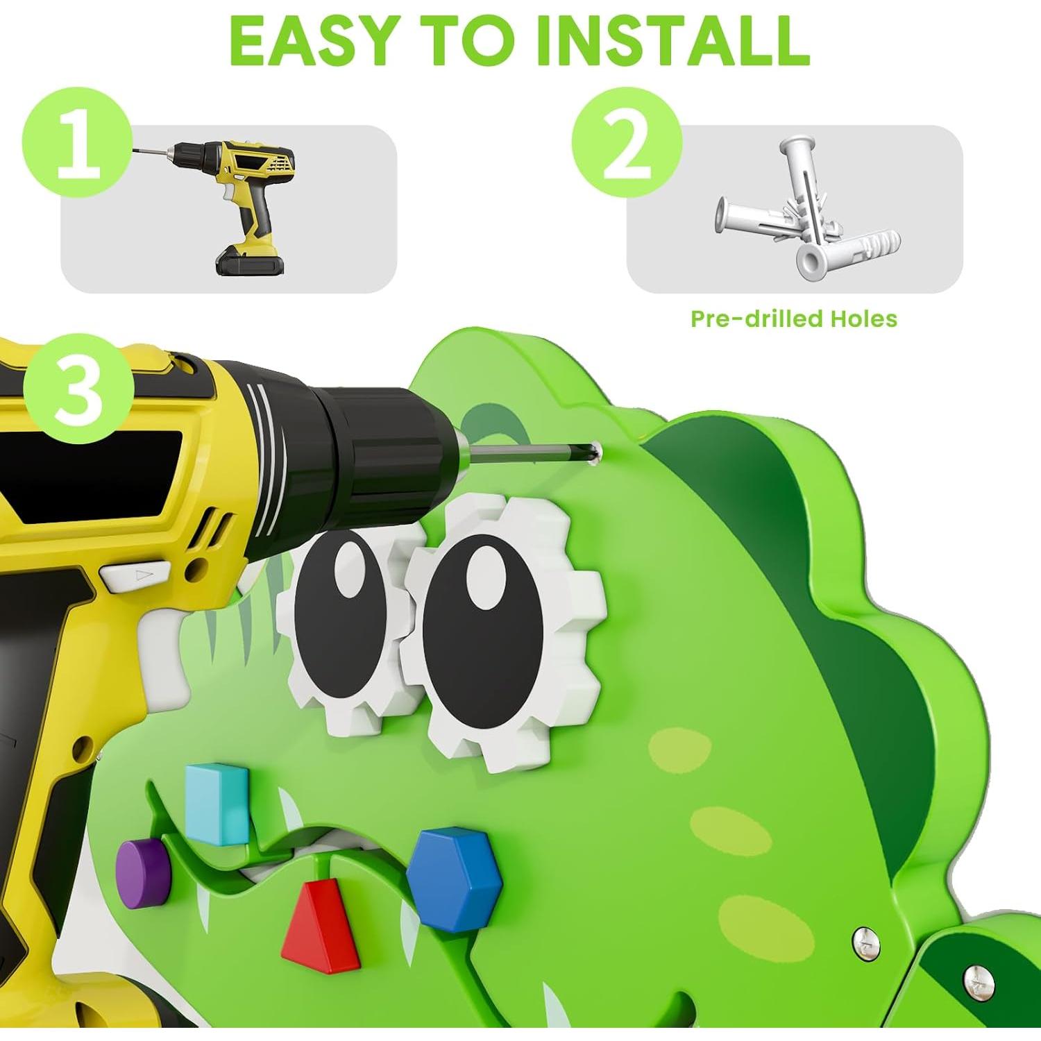 Panel Sensorial Montessori Cocodrilo CXQ 152x58 cm para Niños