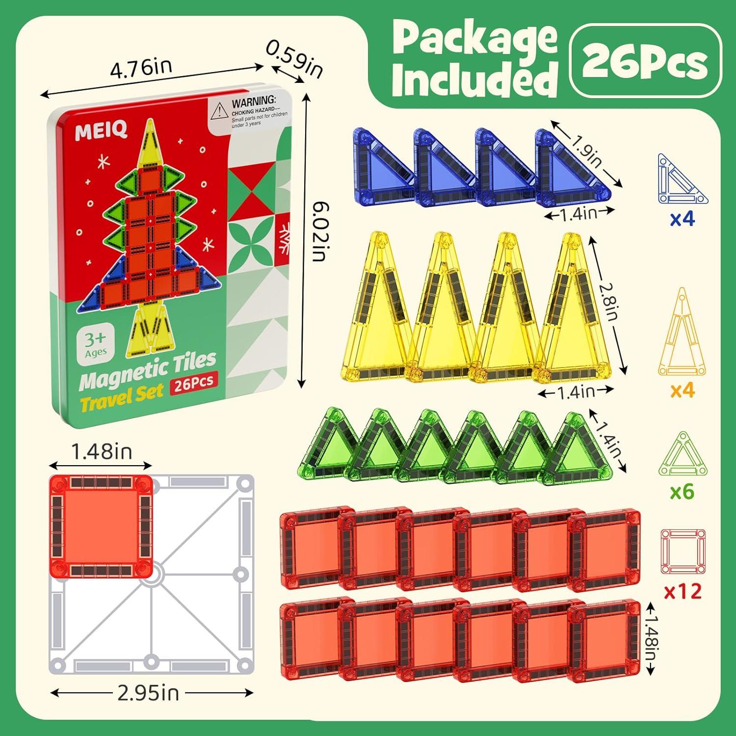 Juego de Azulejos Magnéticos Mini MEIQ 26 Piezas Viaje