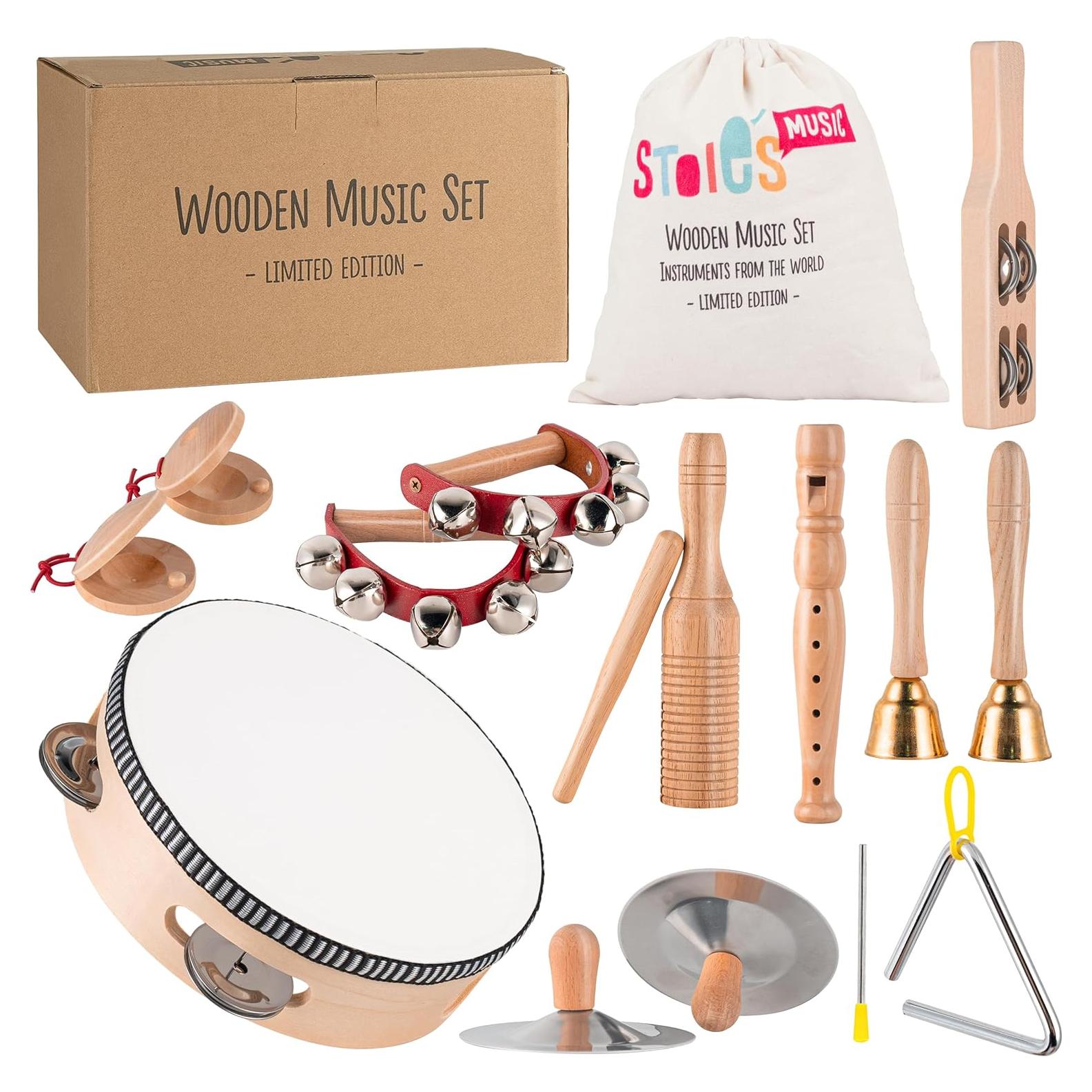 Set de Instrumentos Musicales de Madera Stoie's 15 Piezas