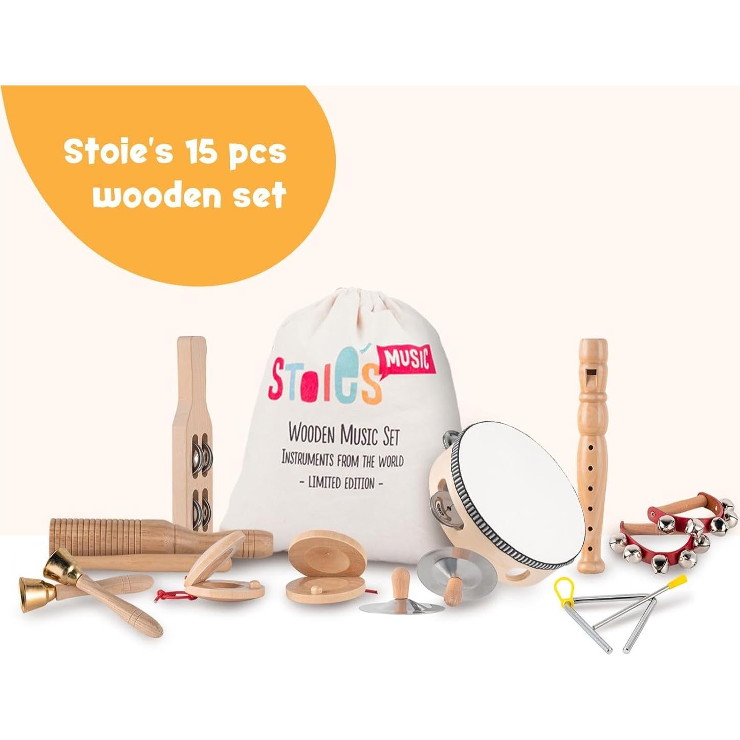 Set de Instrumentos Musicales de Madera Stoie's 15 Piezas