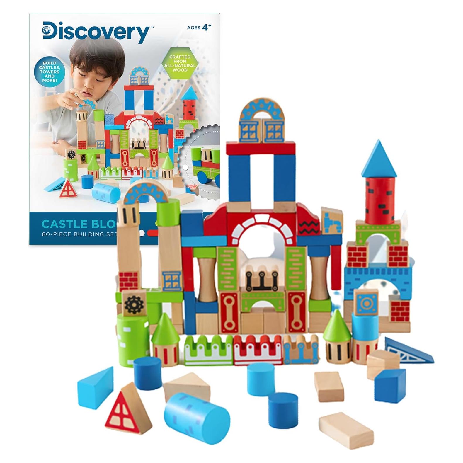 Set de Bloques de Madera Natural Castillo 80 Piezas - Merchsource