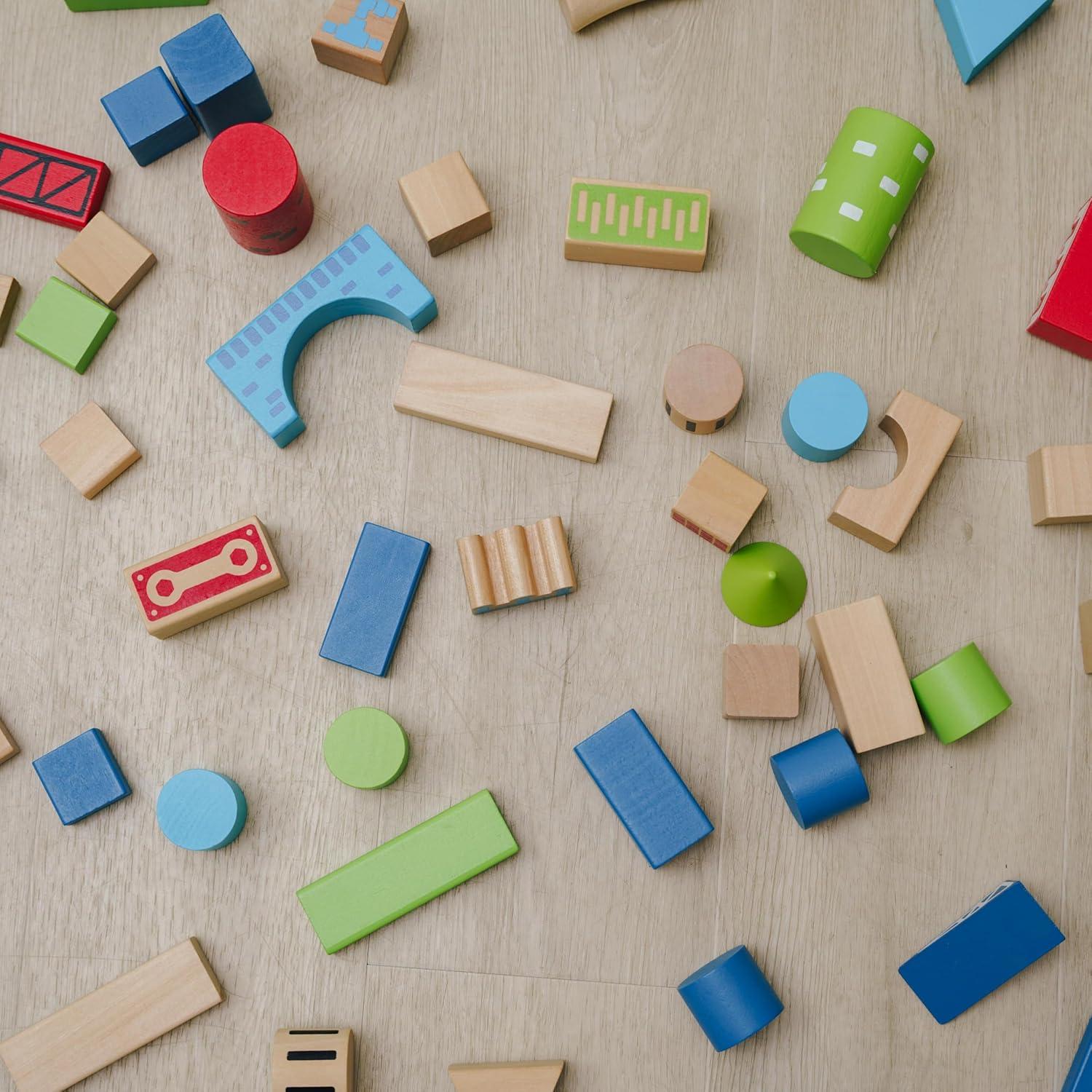 Set de Bloques de Madera Natural Castillo 80 Piezas - Merchsource