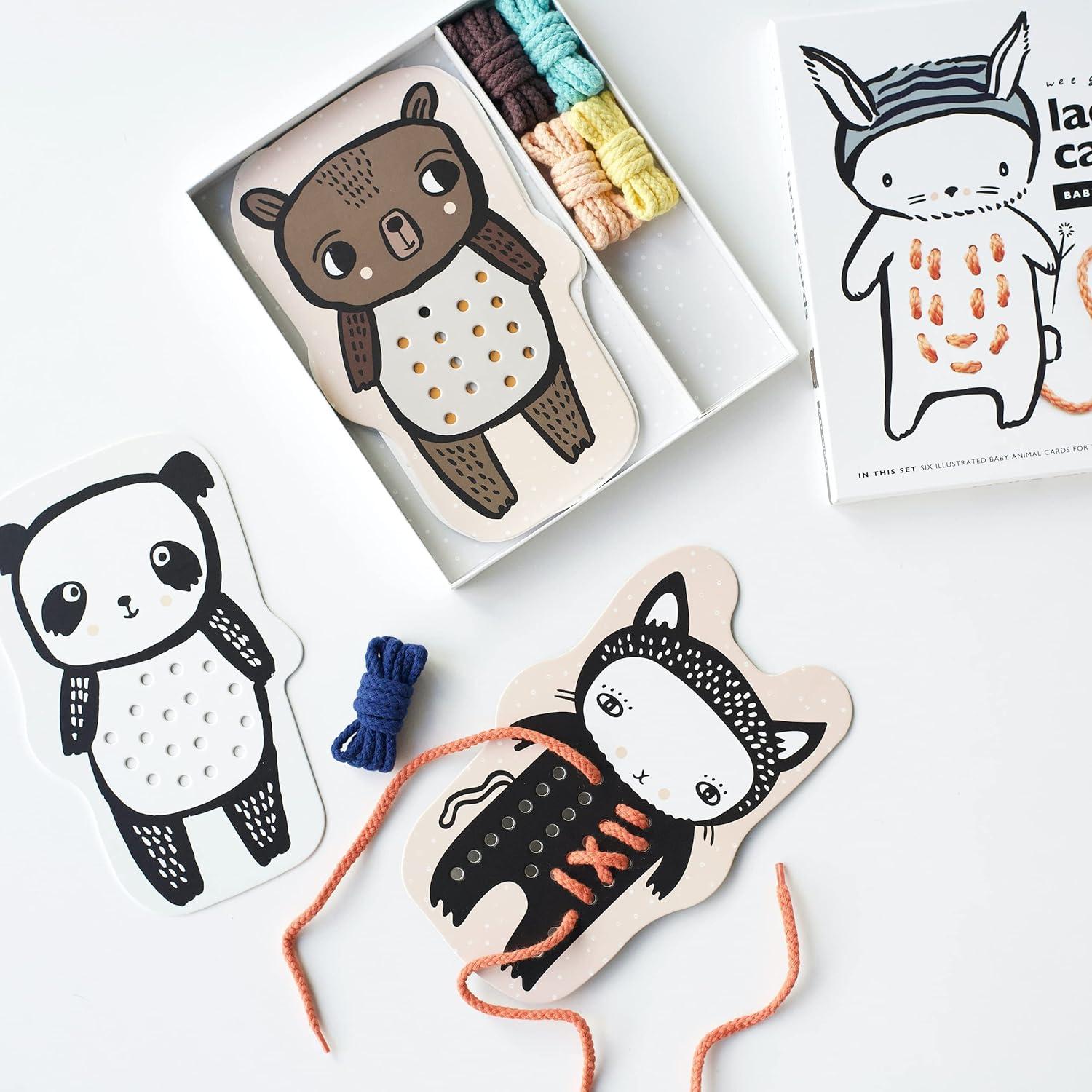 Tarjetas de Enhebrar Animales Wee Gallery - Juego Educativo 3+
