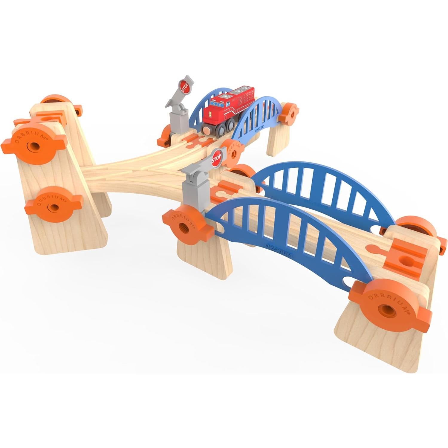 Set de Vías de Tren de Madera ORBRIUM 90 Pcs Construye y Juega
