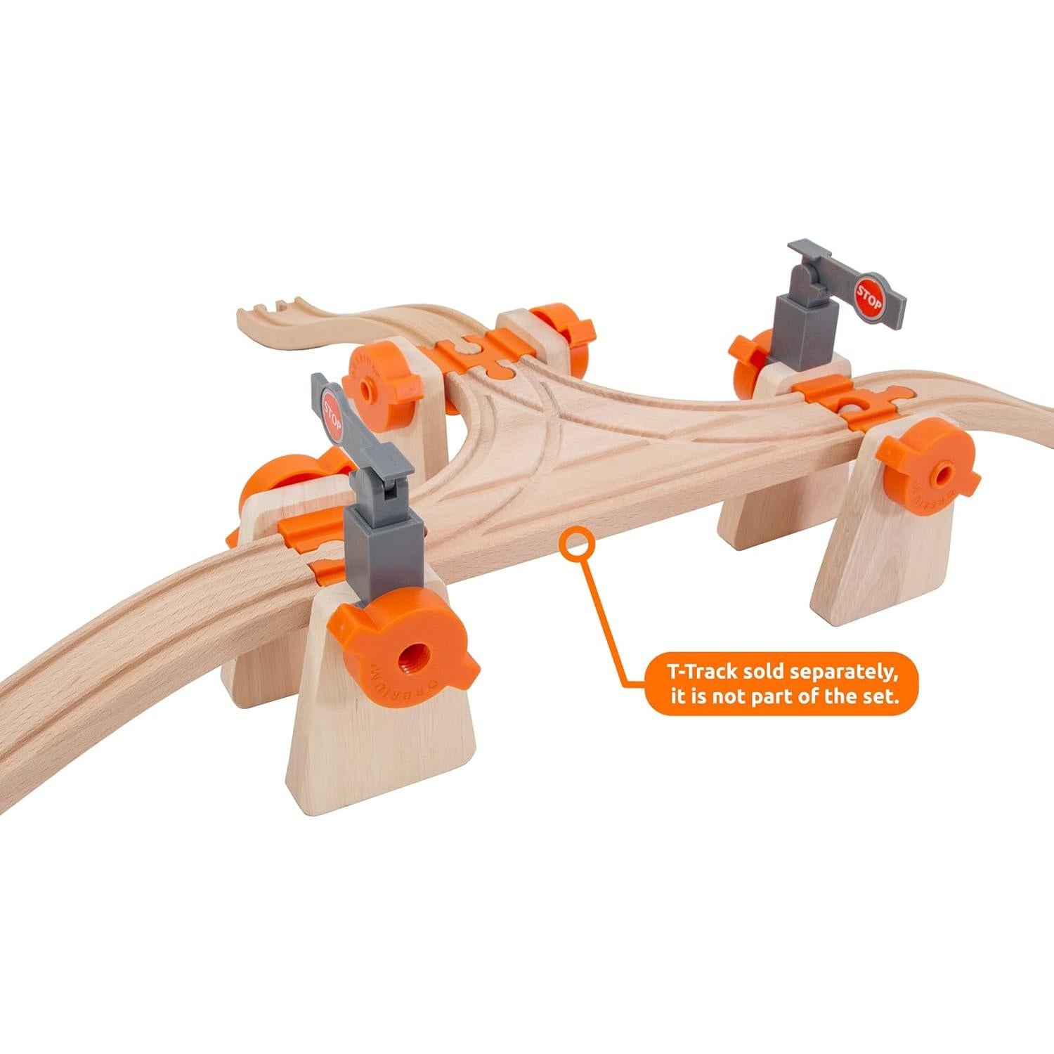 Set de Vías de Tren de Madera ORBRIUM 90 Pcs Construye y Juega