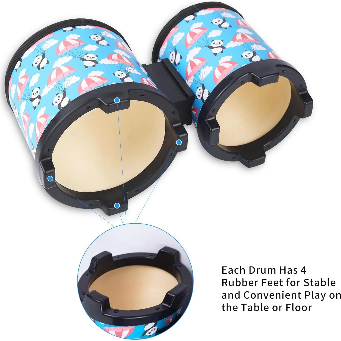 Conjunto de Tambores Bongo para Niños Azul 12.7-15.2 cm