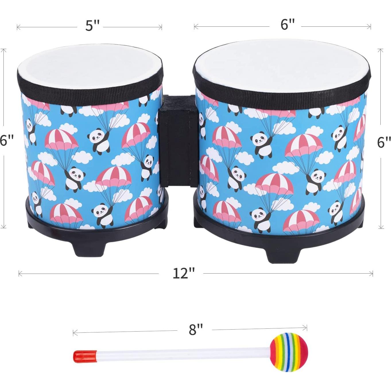 Conjunto de Tambores Bongo para Niños Azul 12.7-15.2 cm