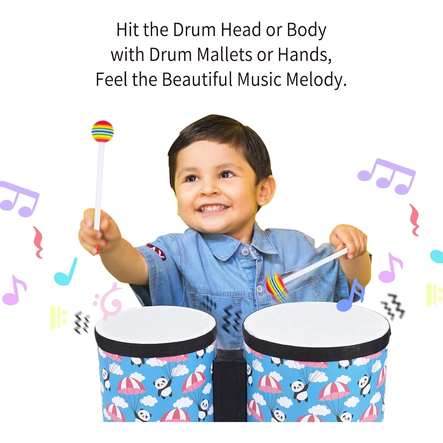 Conjunto de Tambores Bongo para Niños Azul 12.7-15.2 cm