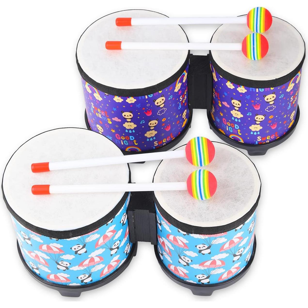Conjunto de Tambores Bongo para Niños Azul 12.7-15.2 cm