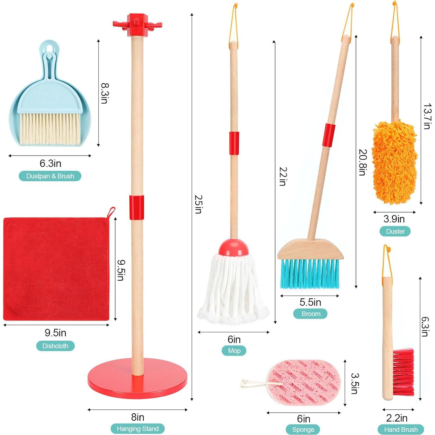 Set de Limpieza de Madera para Niños WHOHOLL 9 Piezas