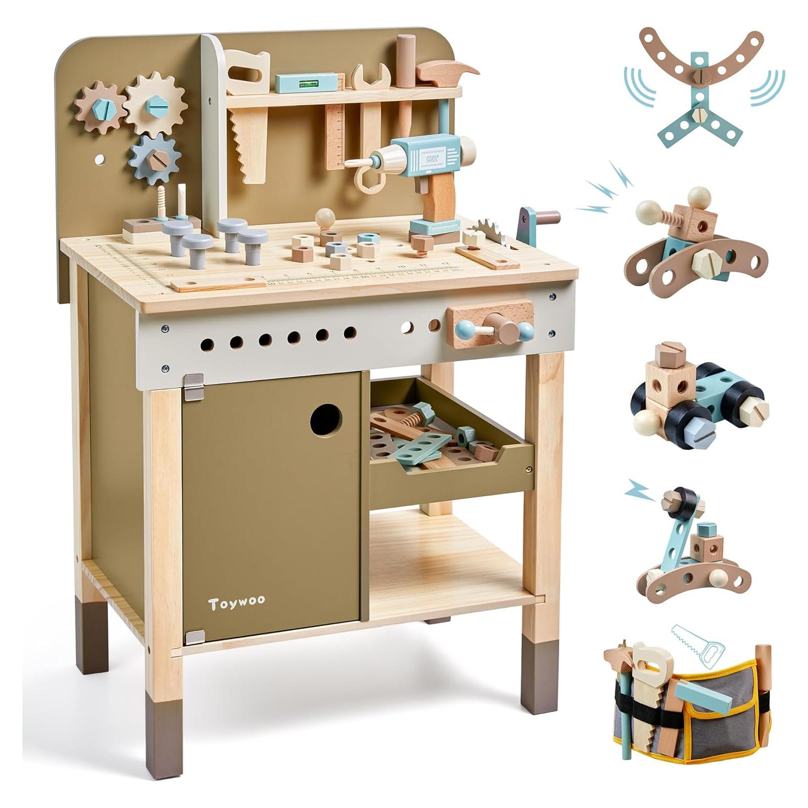 Juego de Herramientas de Madera ToyWoo para Niños 3-9 Años