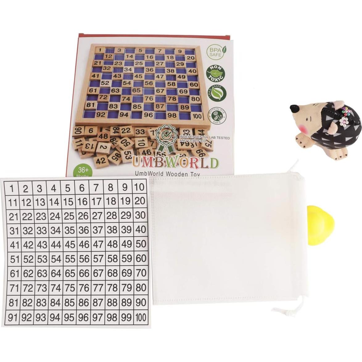 Tablero de Cien Montessori UmbWorld - Juguete Educativo 1-100