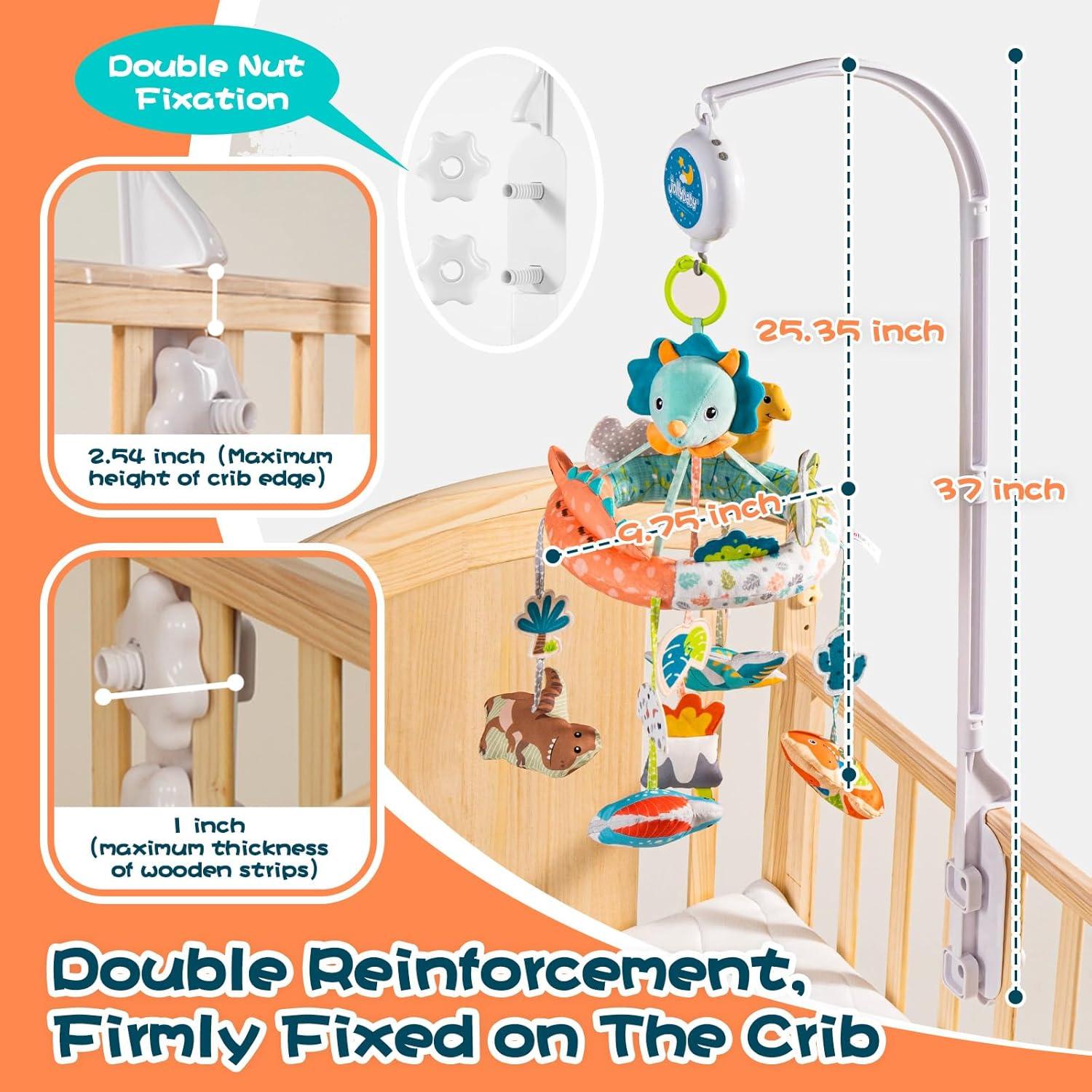 Móvil Musical Jollybaby para Cuna con Dinosaurio y Caja de Música