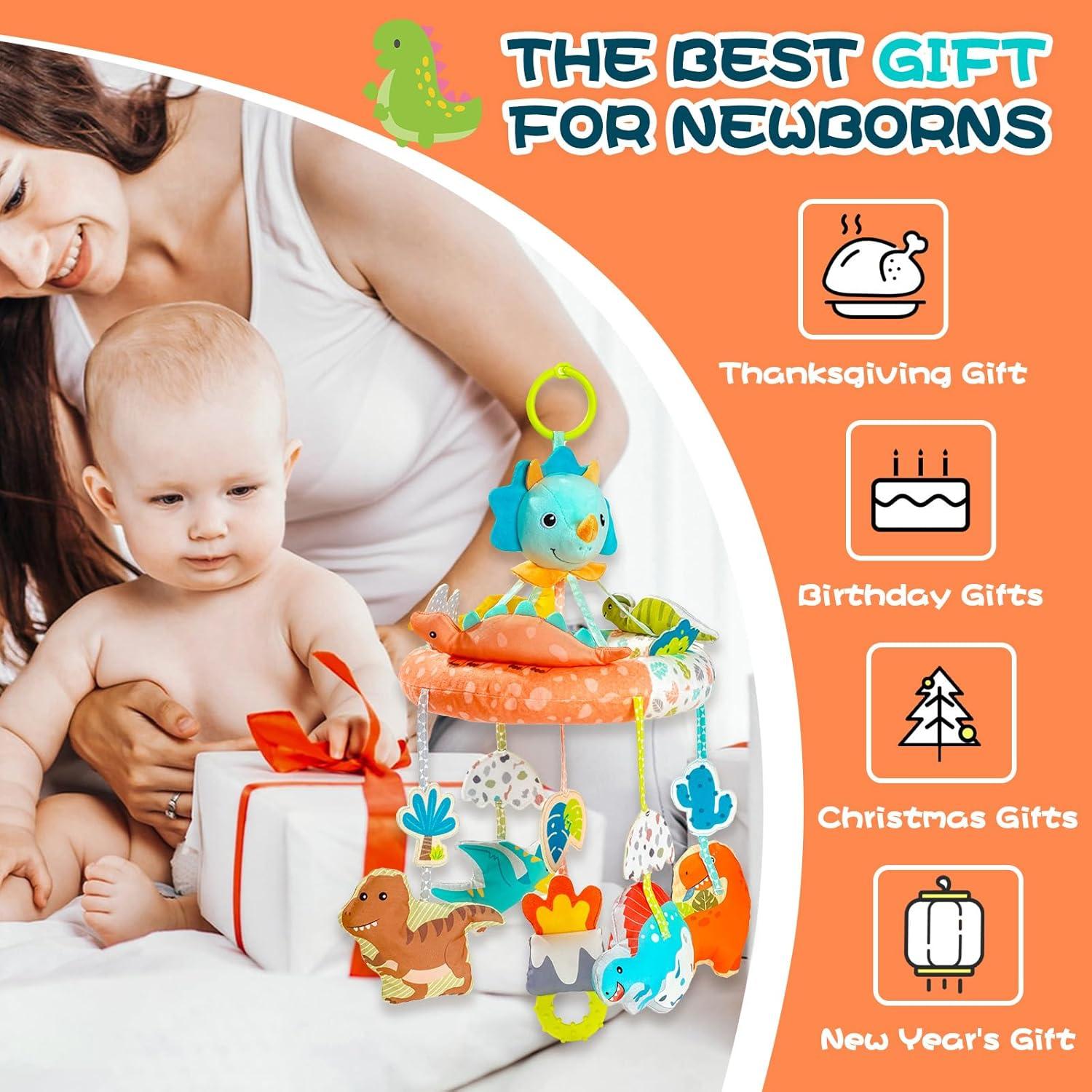 Móvil Musical Jollybaby para Cuna con Dinosaurio y Caja de Música