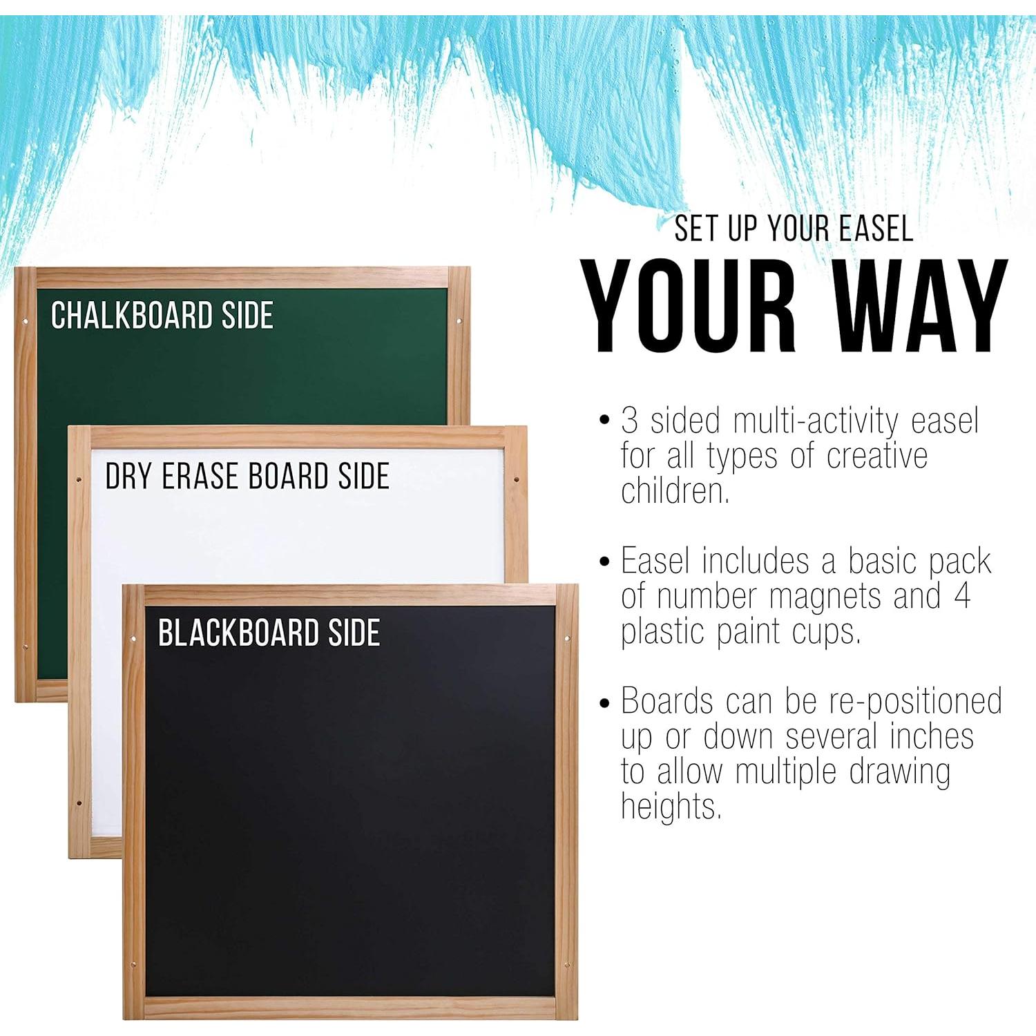 Caballete Infantil de 3 Lados Suministro de Arte 1.17m Pino