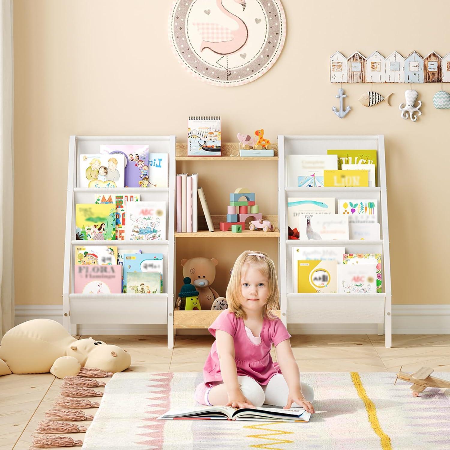 Estantería Infantil MAHANCRIS 3 Niveles Natural Almacenamiento