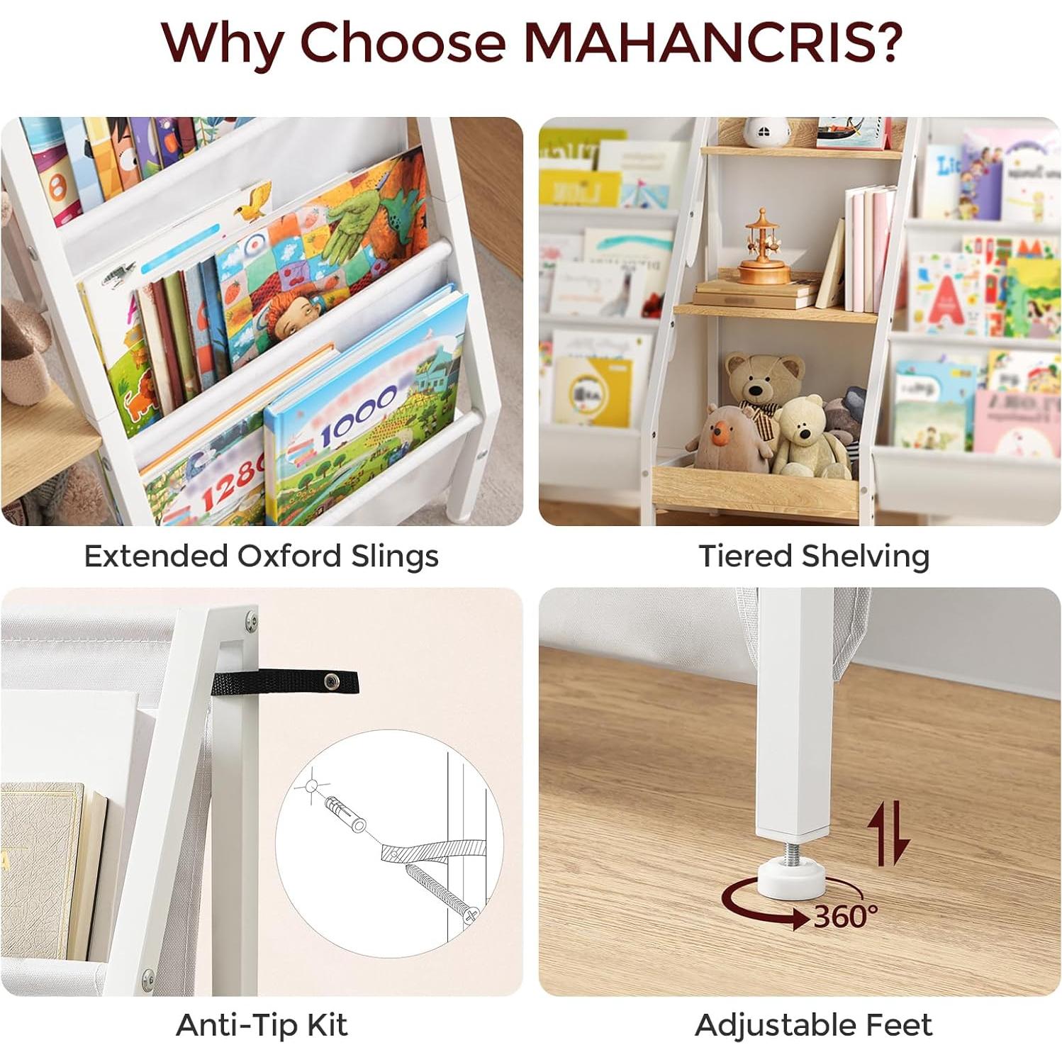 Estantería Infantil MAHANCRIS 3 Niveles Natural Almacenamiento