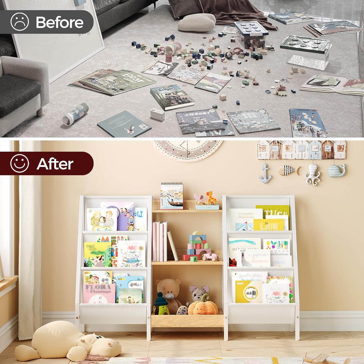 Estantería Infantil MAHANCRIS 3 Niveles Natural Almacenamiento