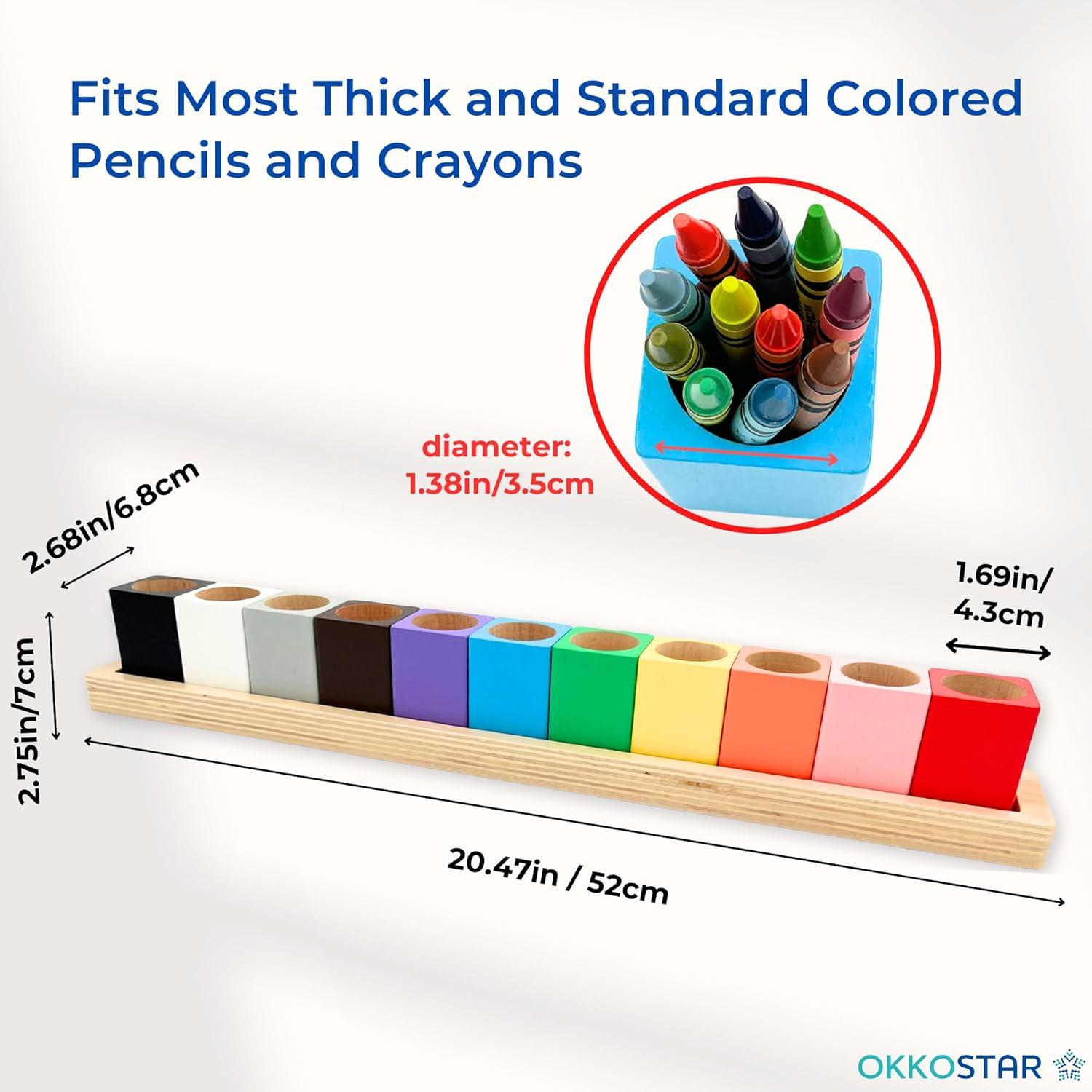 Soporte de Crayones Montessori OKKOSTAR - Organizador de Arte Grande