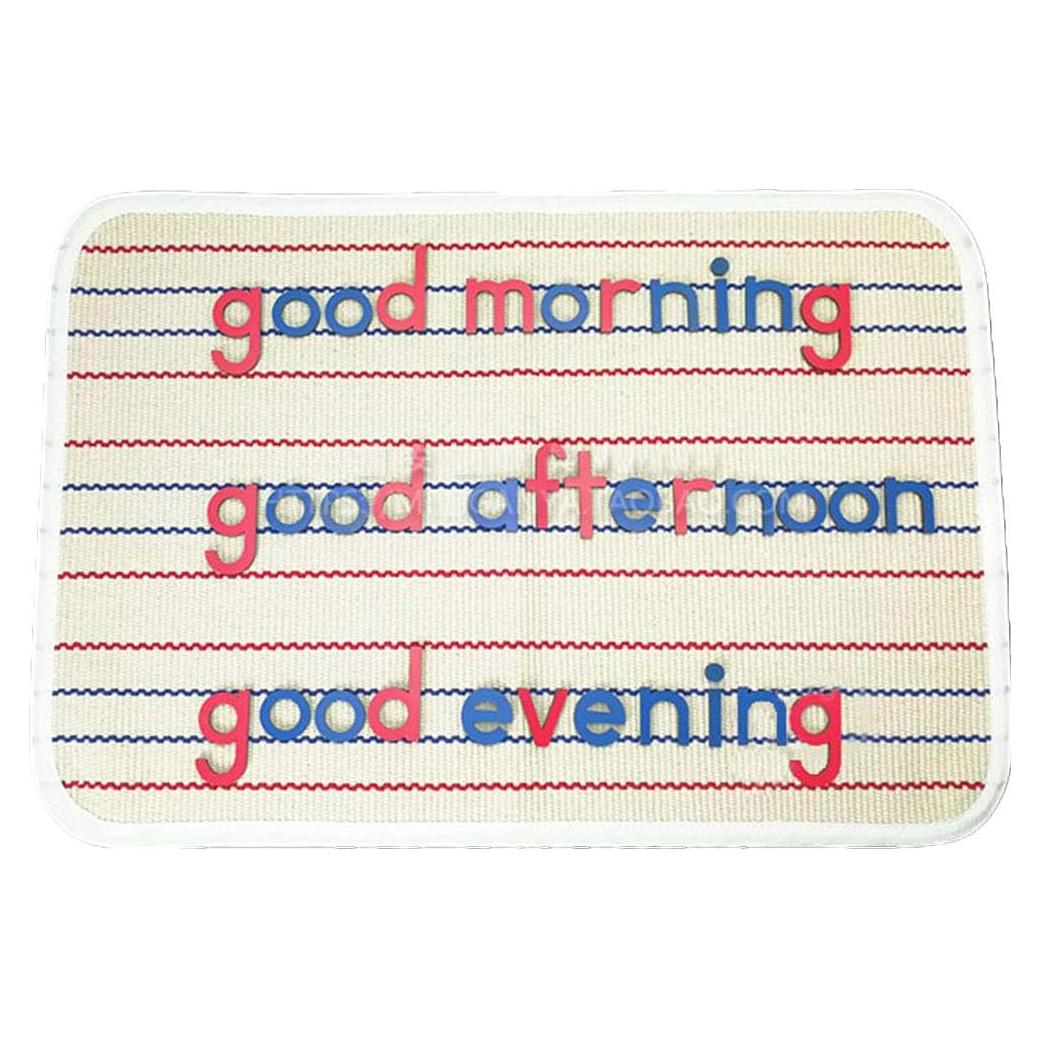 Alfombra Montessori UKELER 40x60 cm Rayas Coloridas Algodón