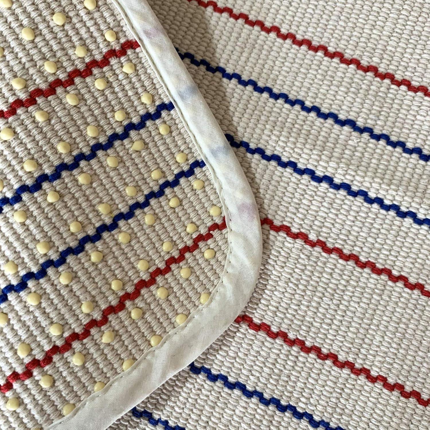 Alfombra Montessori UKELER 40x60 cm Rayas Coloridas Algodón