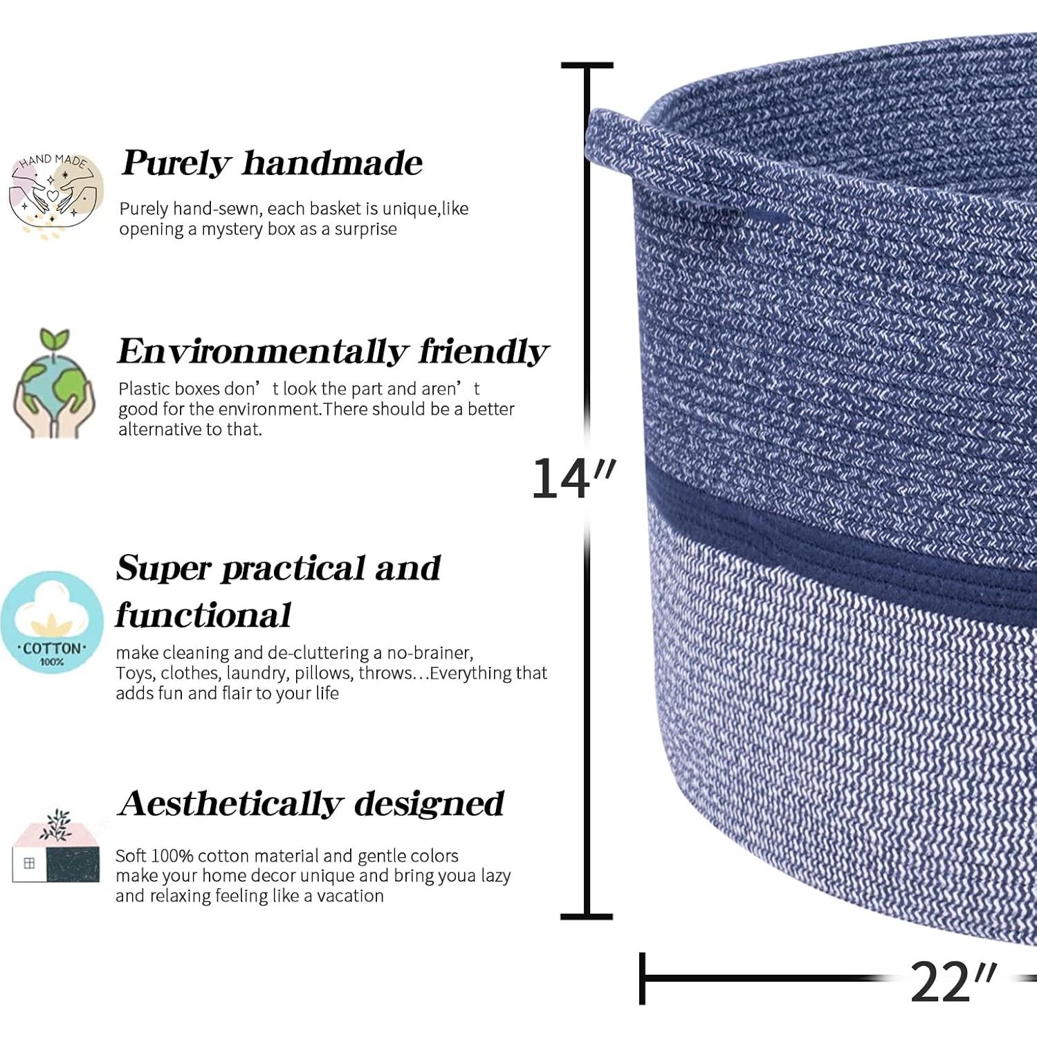 Cesta de Almacenamiento R RUNKA 56x36 cm Algodón Ecológico