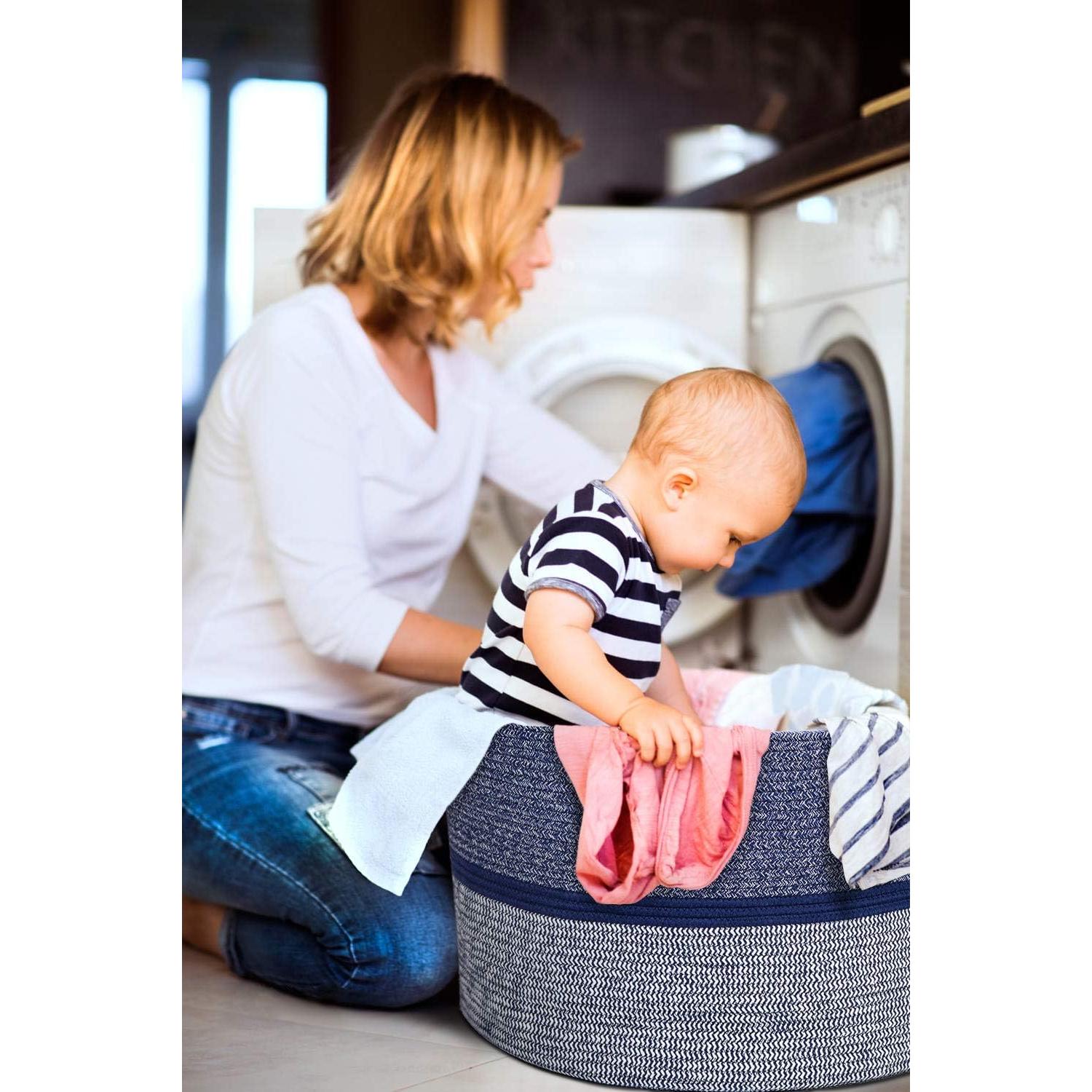 Cesta de Almacenamiento R RUNKA 56x36 cm Algodón Ecológico