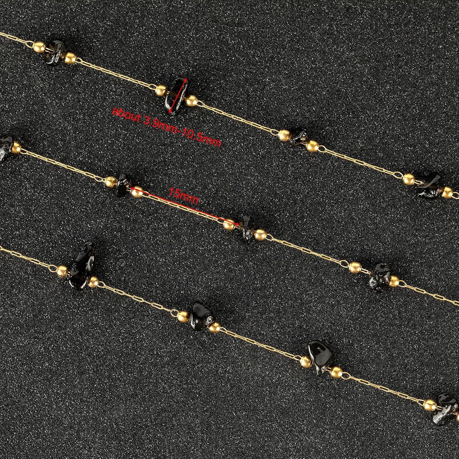 Cadena de Joyería de Piedra Negra 4 Metros UMAOKANG DIY
