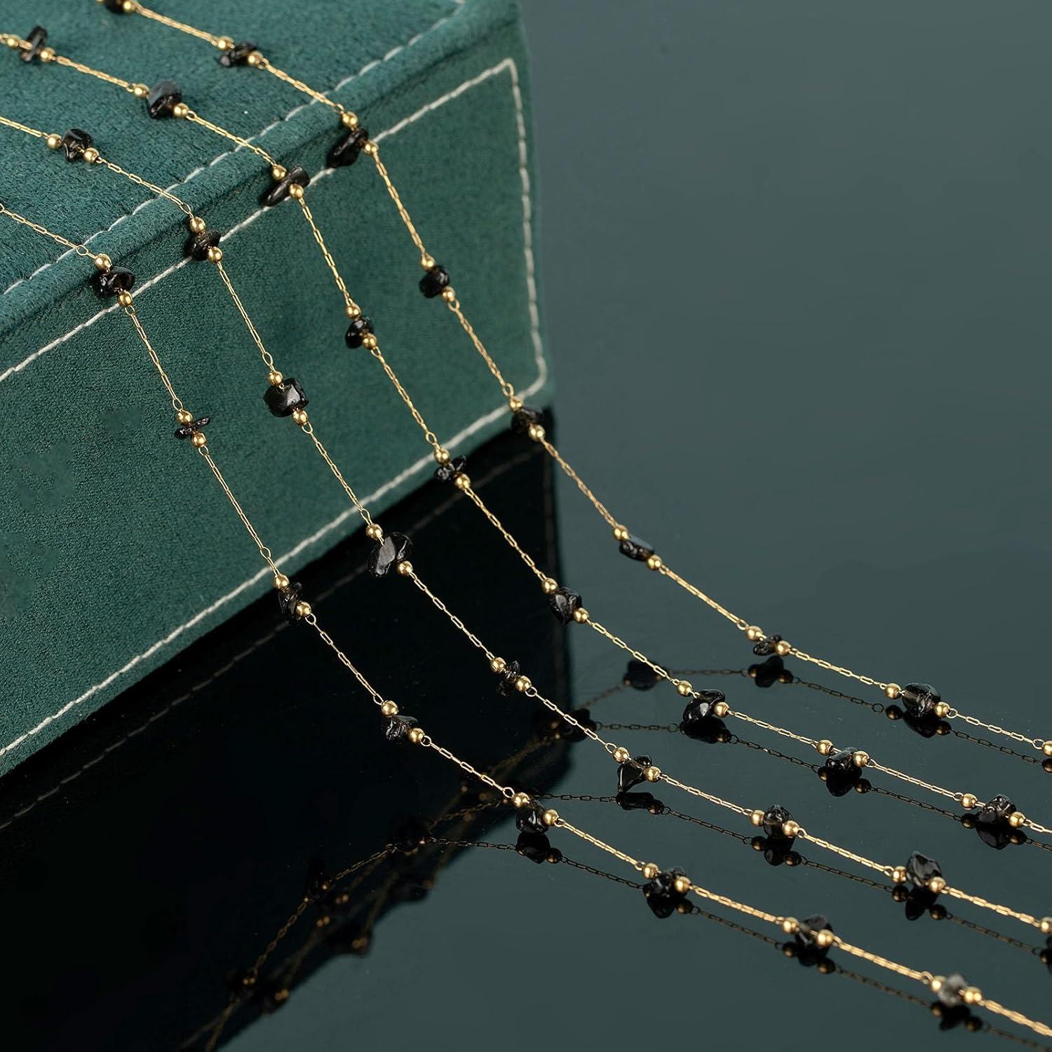 Cadena de Joyería de Piedra Negra 4 Metros UMAOKANG DIY