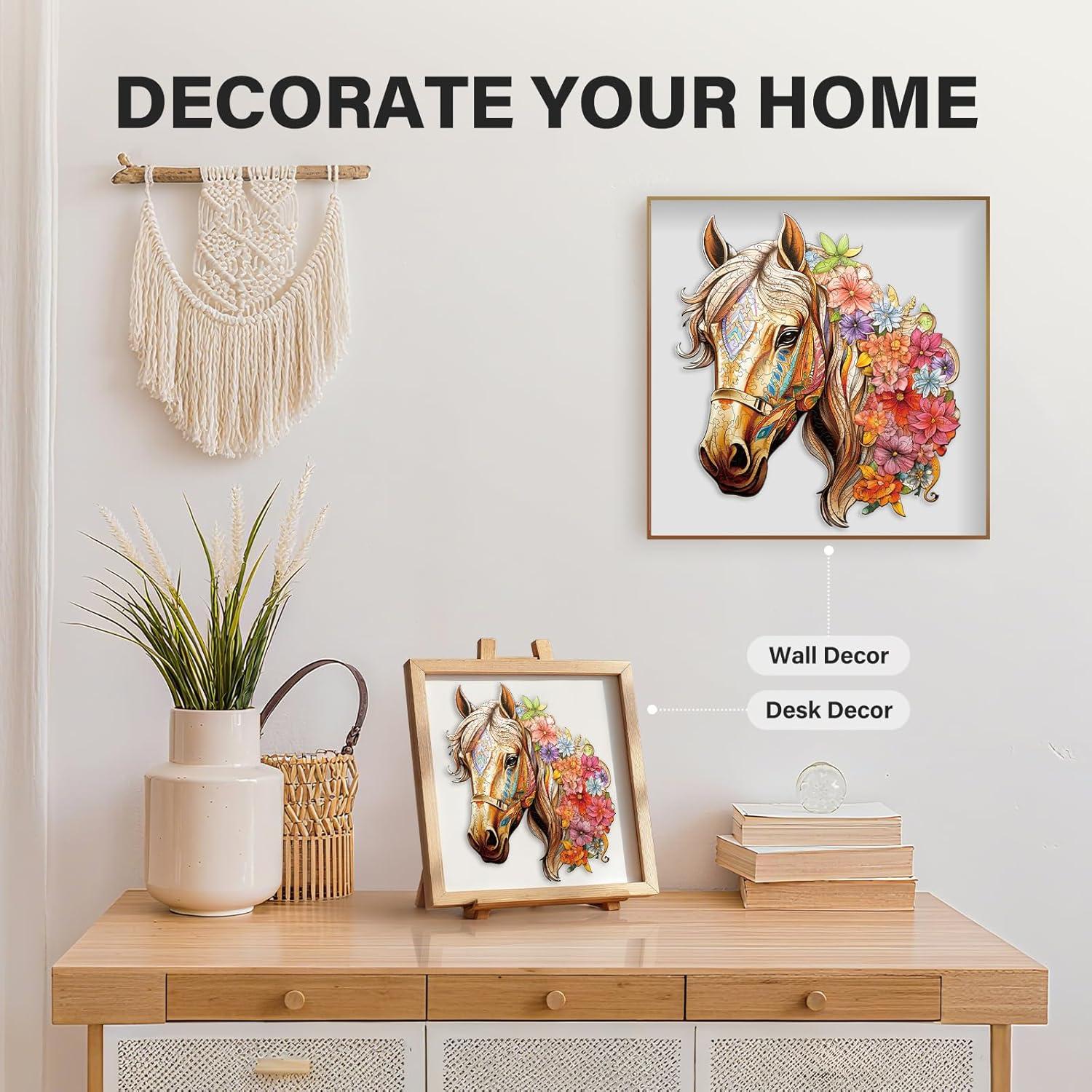 Rompecabezas de Madera Caballo NABYSHOP 100 Piezas 21.6x20.6cm