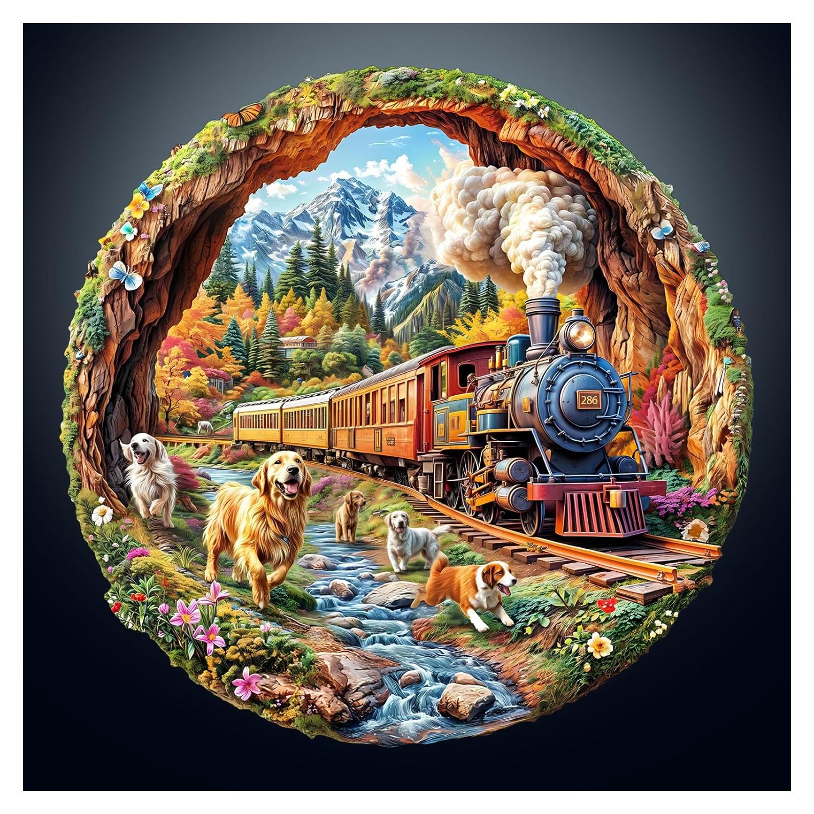 Rompecabezas de Madera KAAYEE 3D Perros Corriendo 285 Piezas