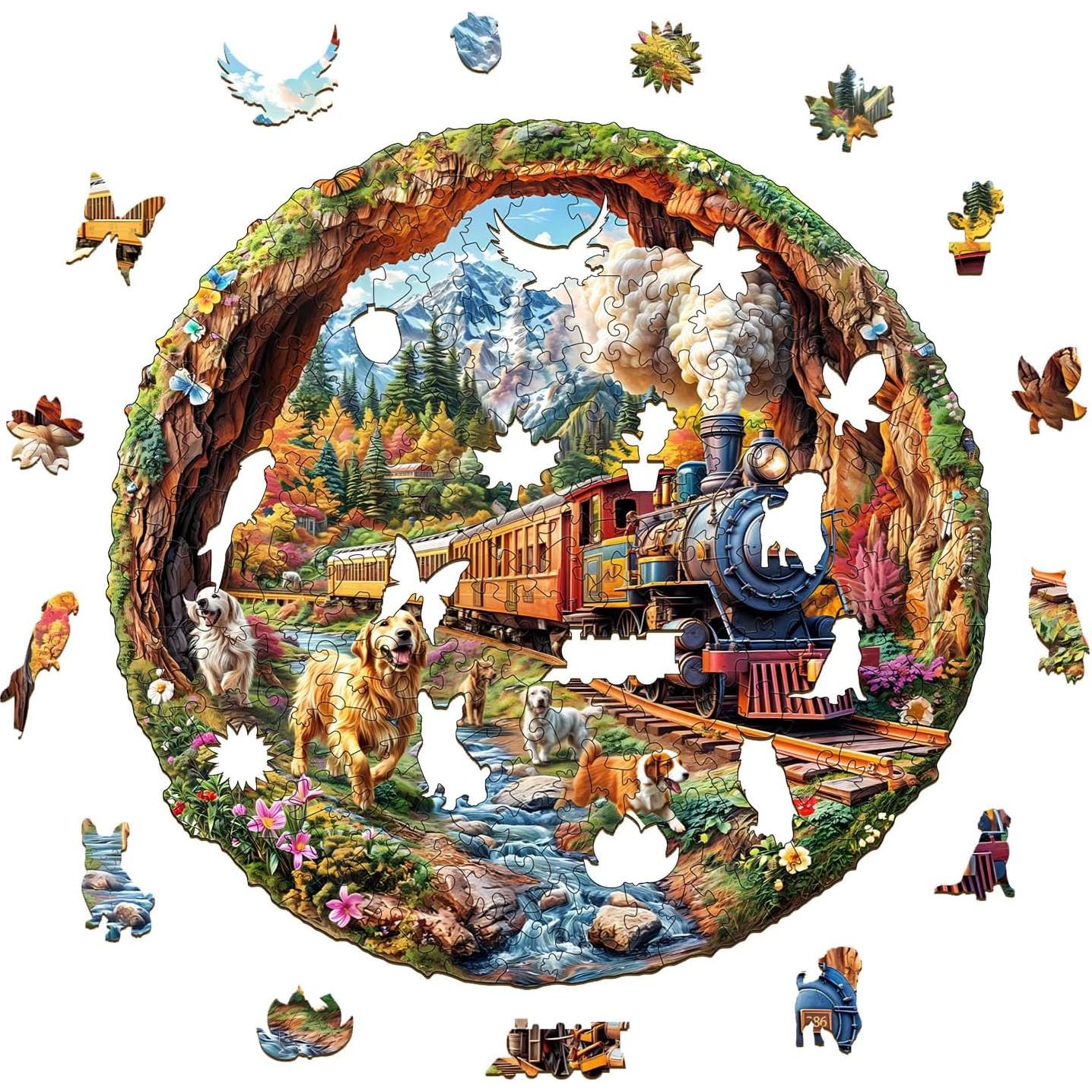 Rompecabezas de Madera KAAYEE 3D Perros Corriendo 285 Piezas