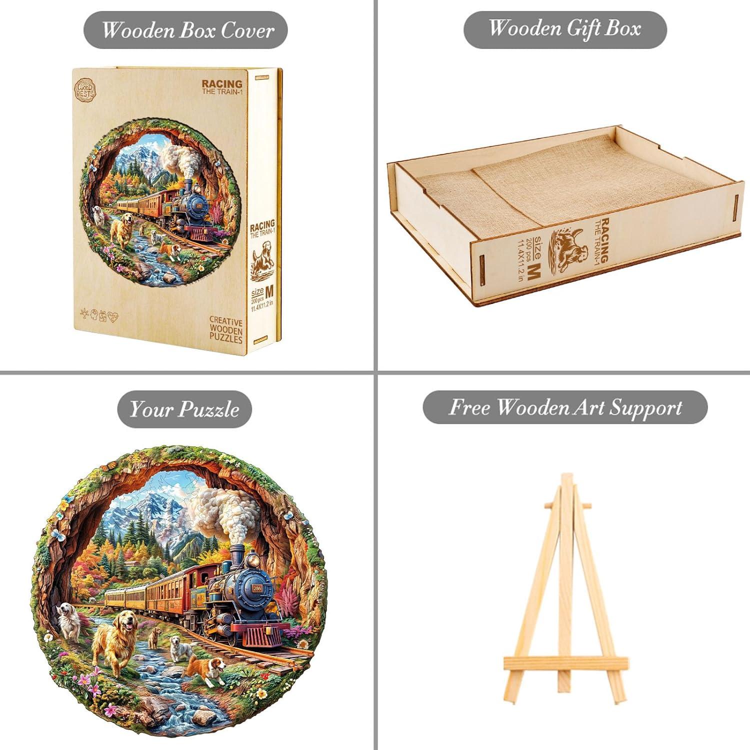 Rompecabezas de Madera KAAYEE 3D Perros Corriendo 285 Piezas