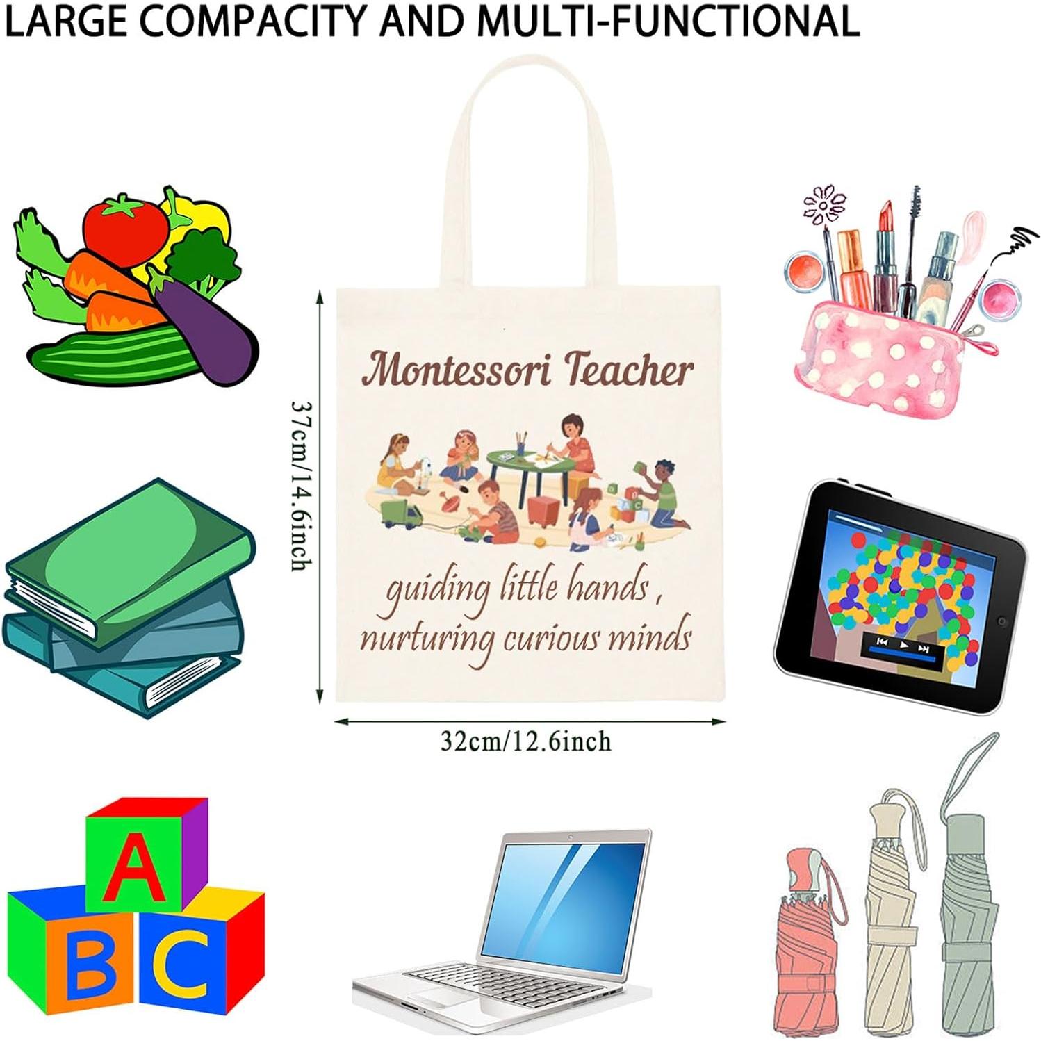 Bolsa Tote Montessori TSOTMO 32x21 cm Lona Impermeable