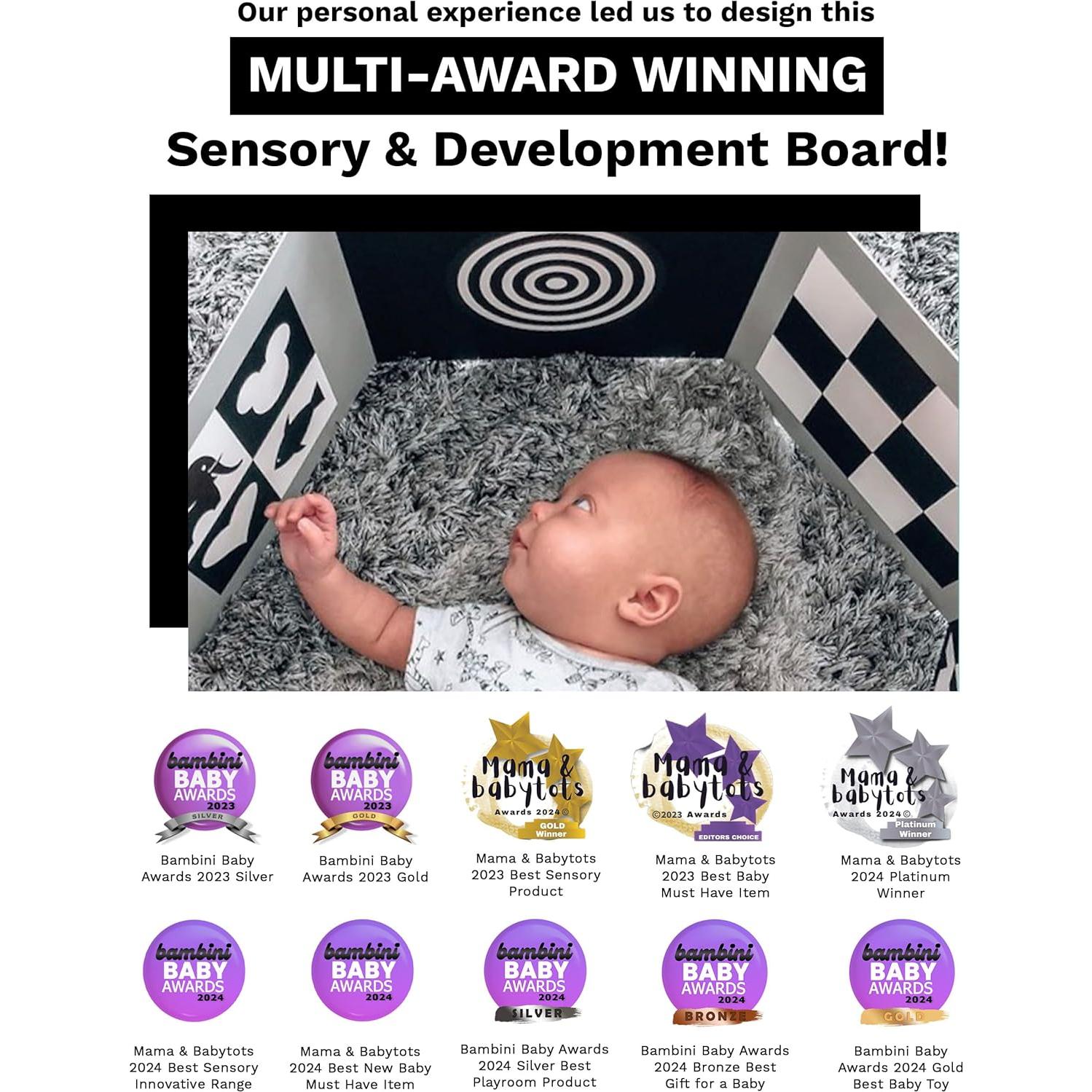 Tablero Sensorial para Bebés Samuel Sensory 20x100cm Blanco y Negro