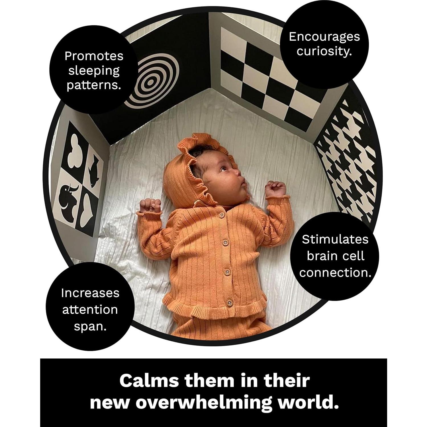 Tablero Sensorial para Bebés Samuel Sensory 20x100cm Blanco y Negro