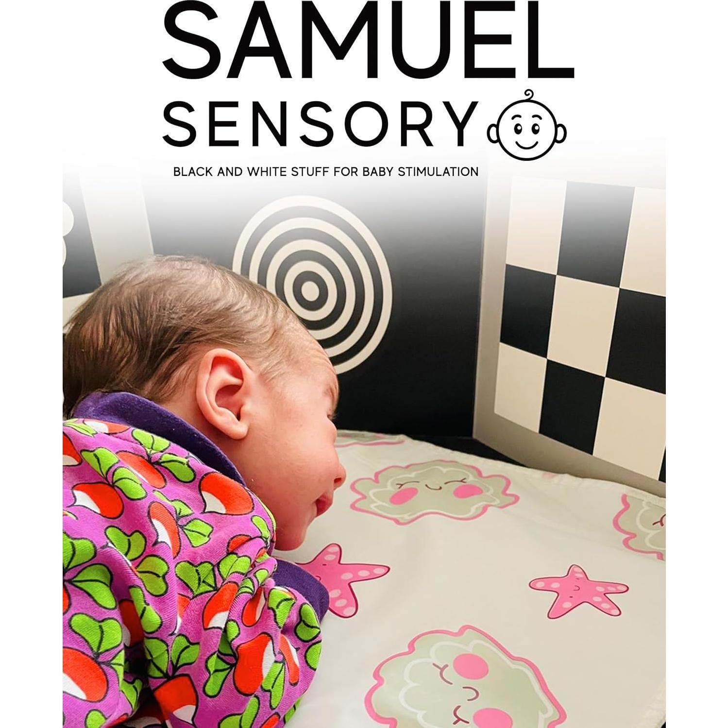 Tablero Sensorial para Bebés Samuel Sensory 20x100cm Blanco y Negro