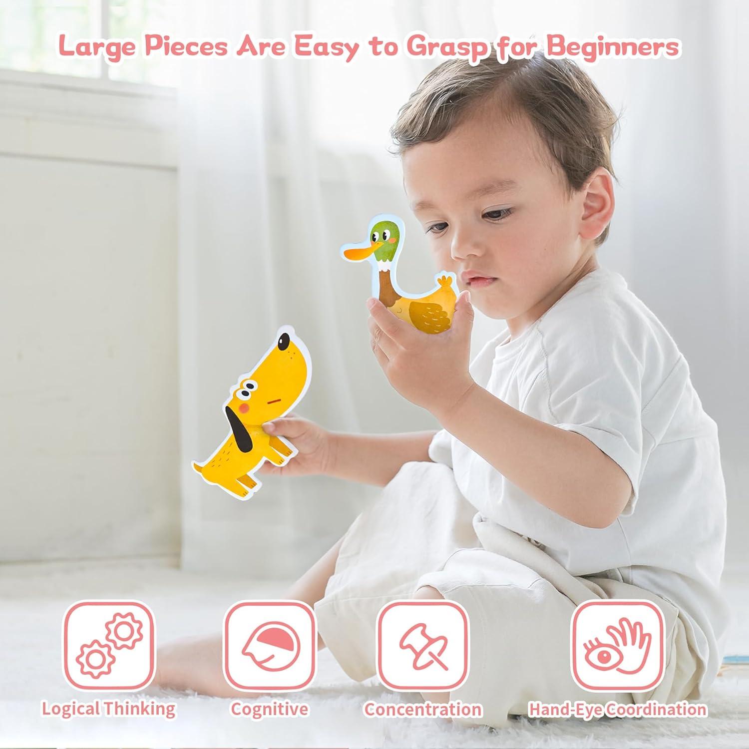 Rompecabezas Grandes TOI para Niños 2-4 Años - Animales de Granja