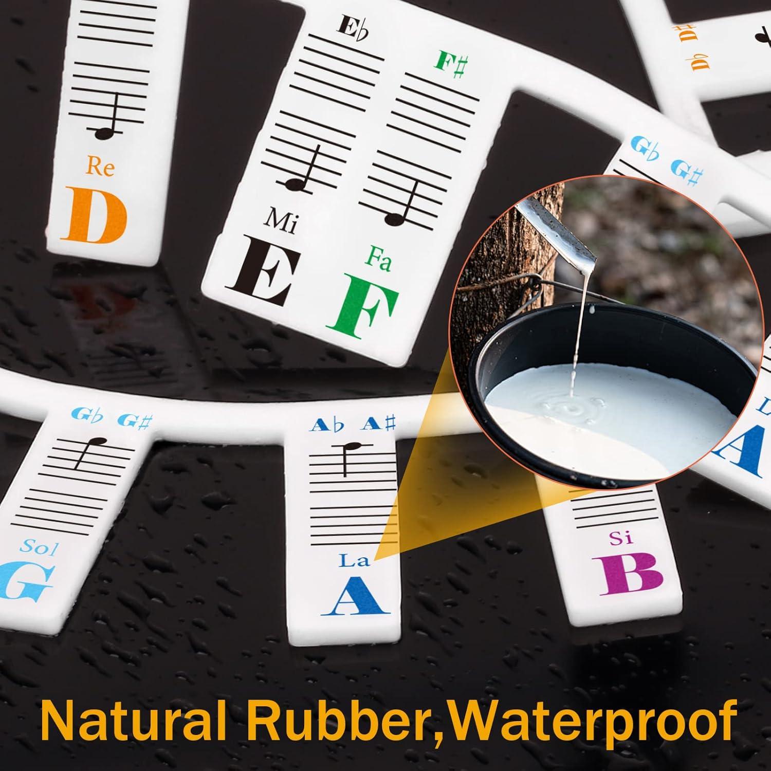 Etiquetas de Piano Eison Coloridas para 88 Teclas de Silicona