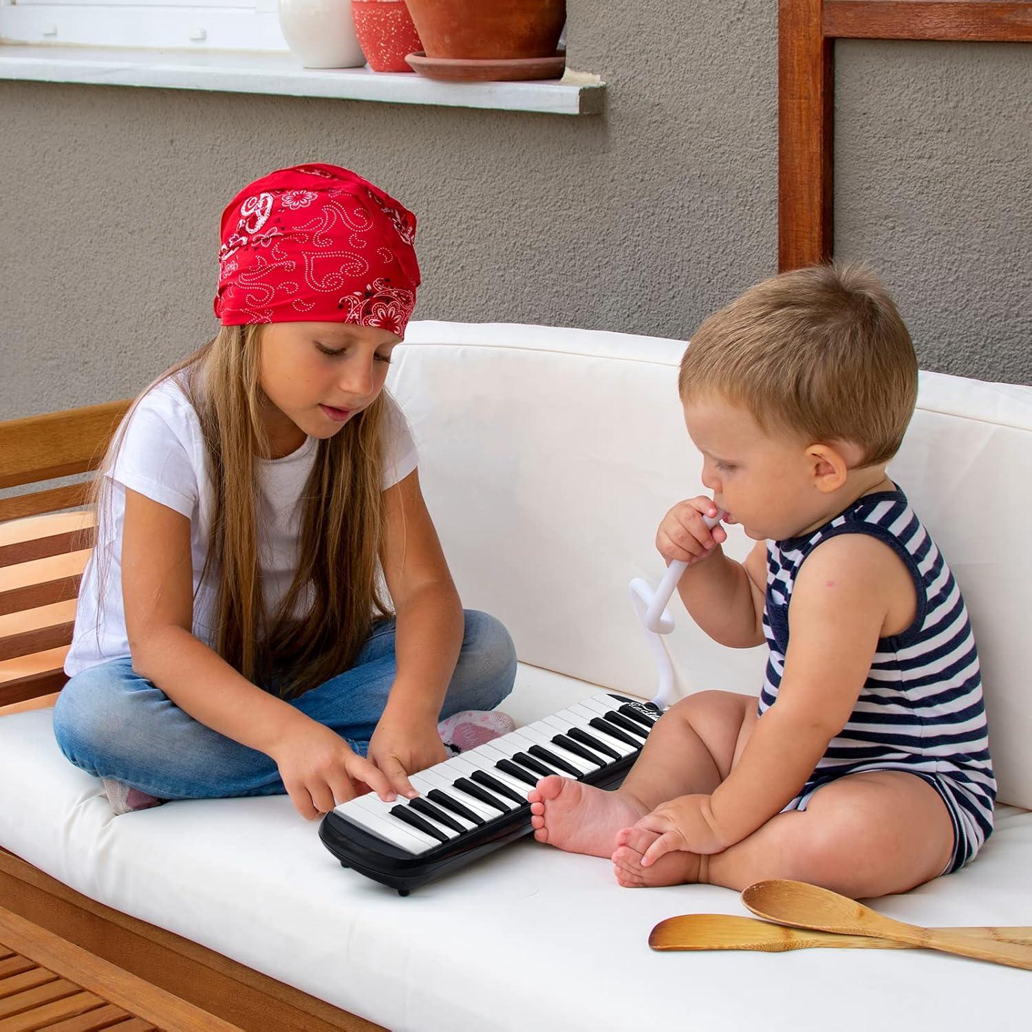 Melodica Eastar 32 Teclas Negra con Tubos y Funda de Transporte