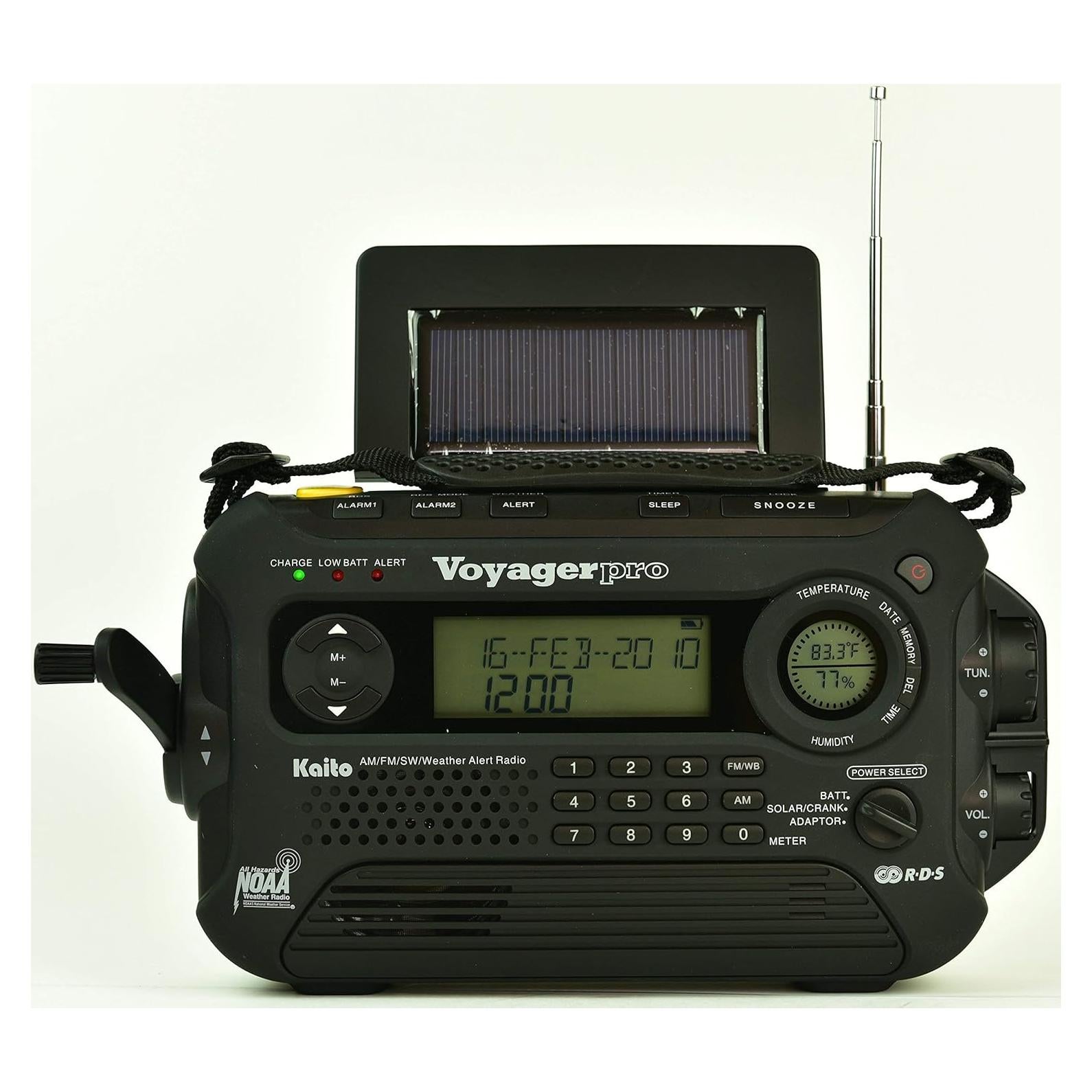 Radio de Emergencia Kaito KA600L AM/FM/SW NOAA Solar Manivela