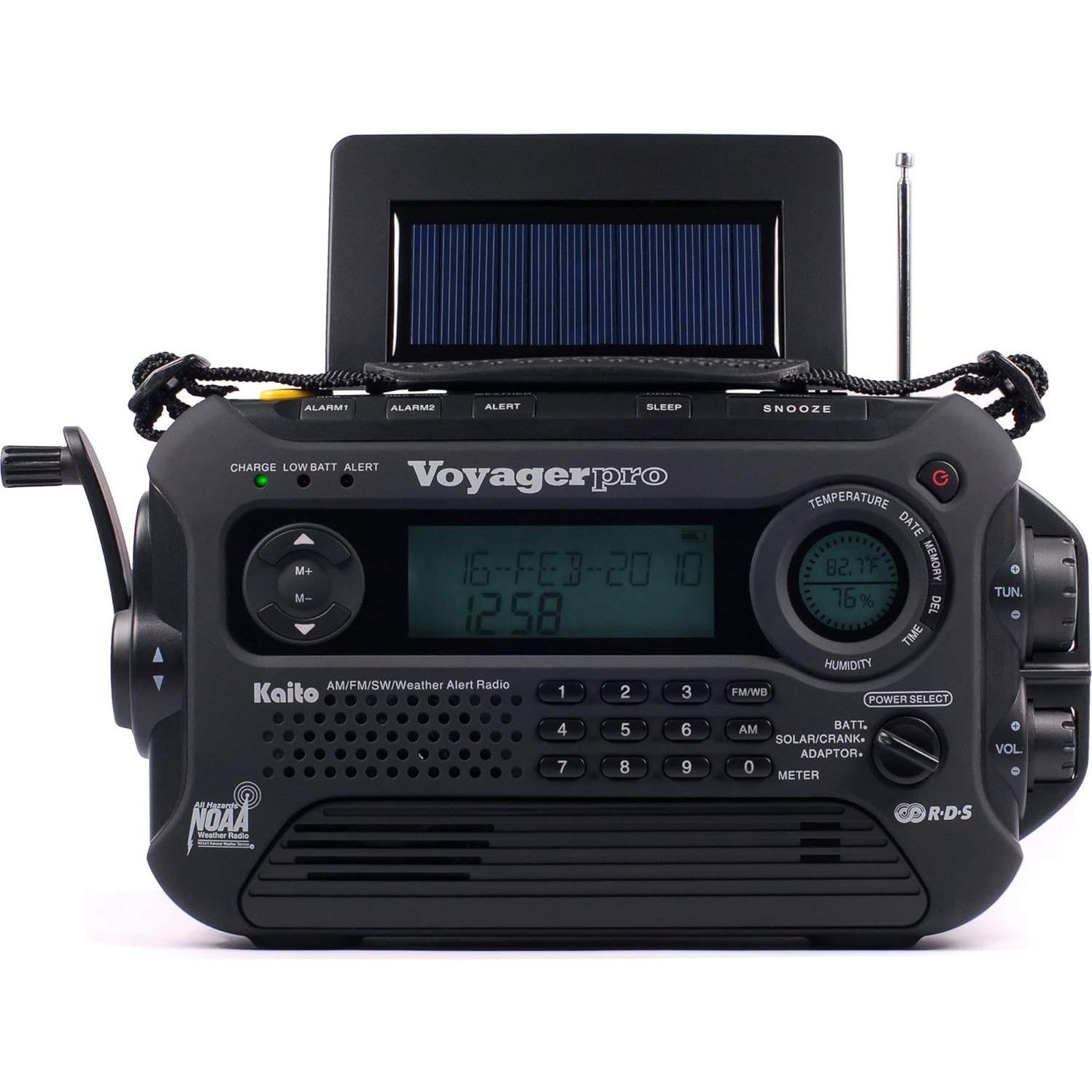 Radio de Emergencia Kaito KA600L AM/FM/SW NOAA Solar Manivela