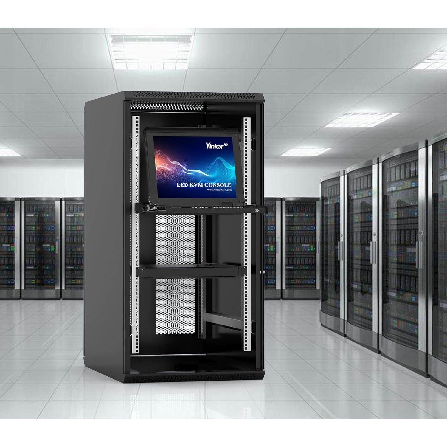 Conmutador KVM VGA 16 Puertos Yinker con Monitor LCD 17''